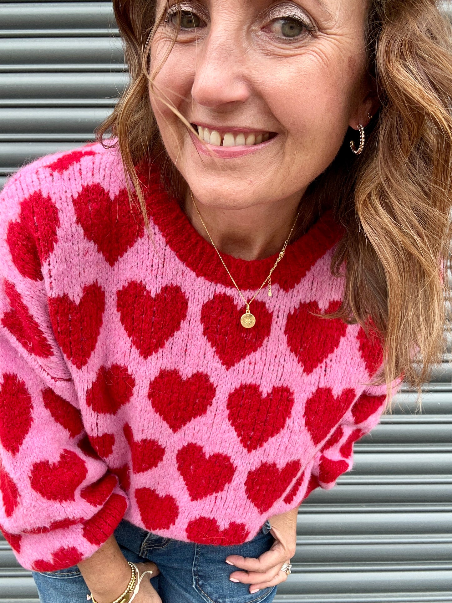 Jojo heart sweater - Red / Pink