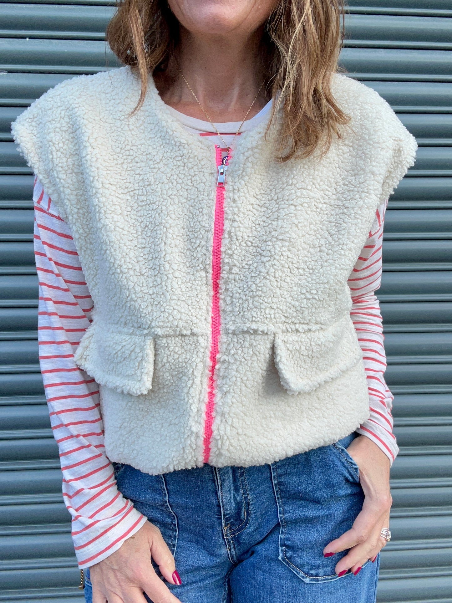 Teddy cream gilet
