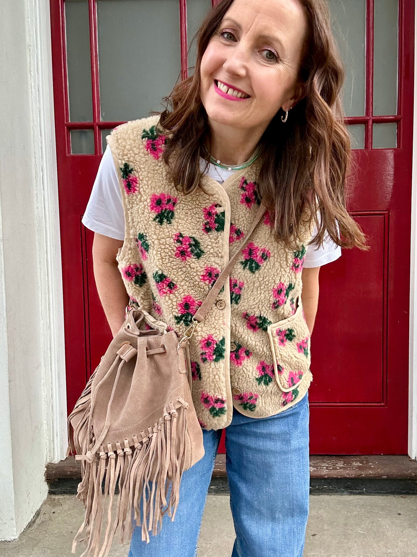 Briar suede tassel bag - Taupe