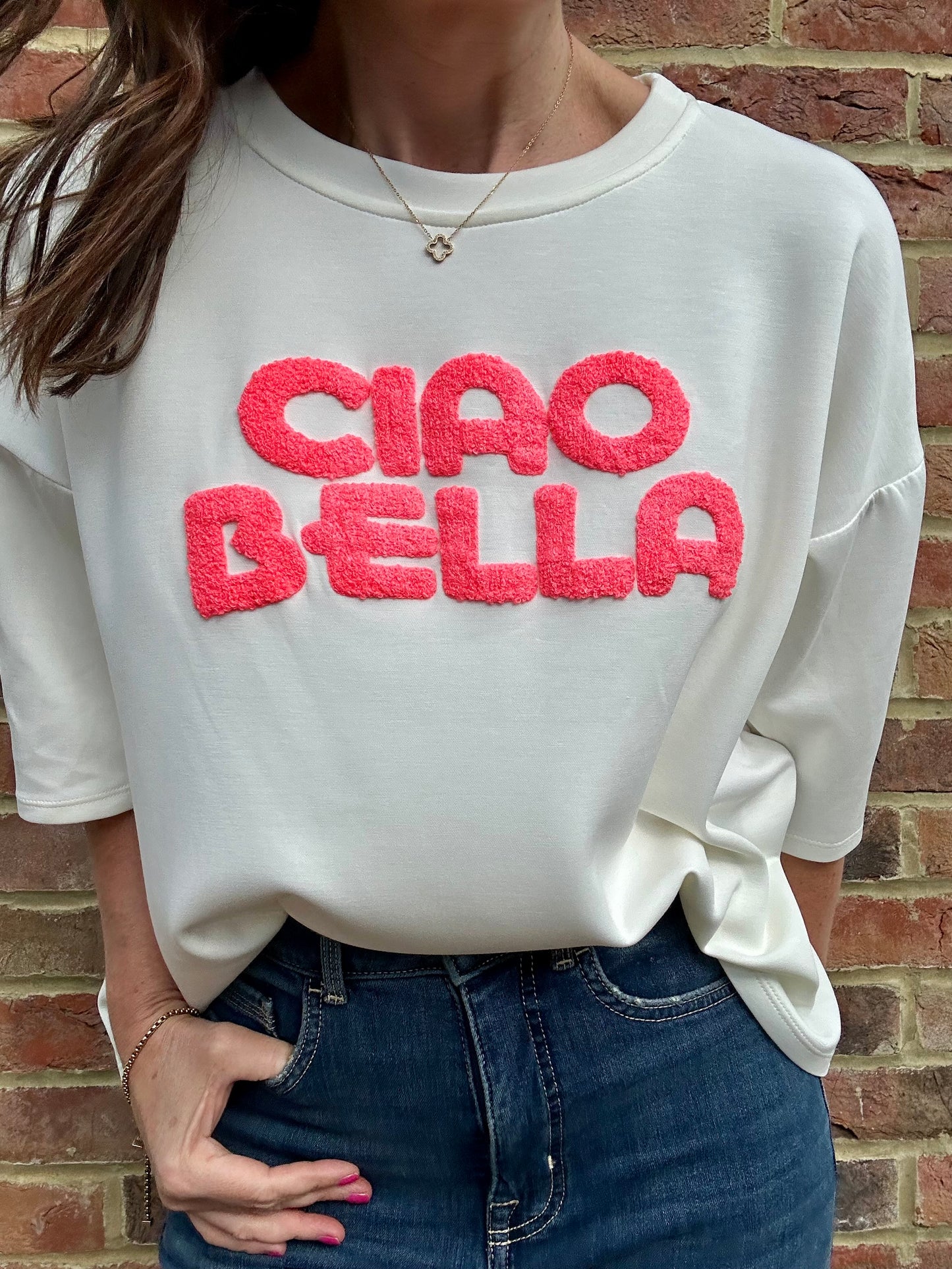 Ciao Bella sweat top - Cream