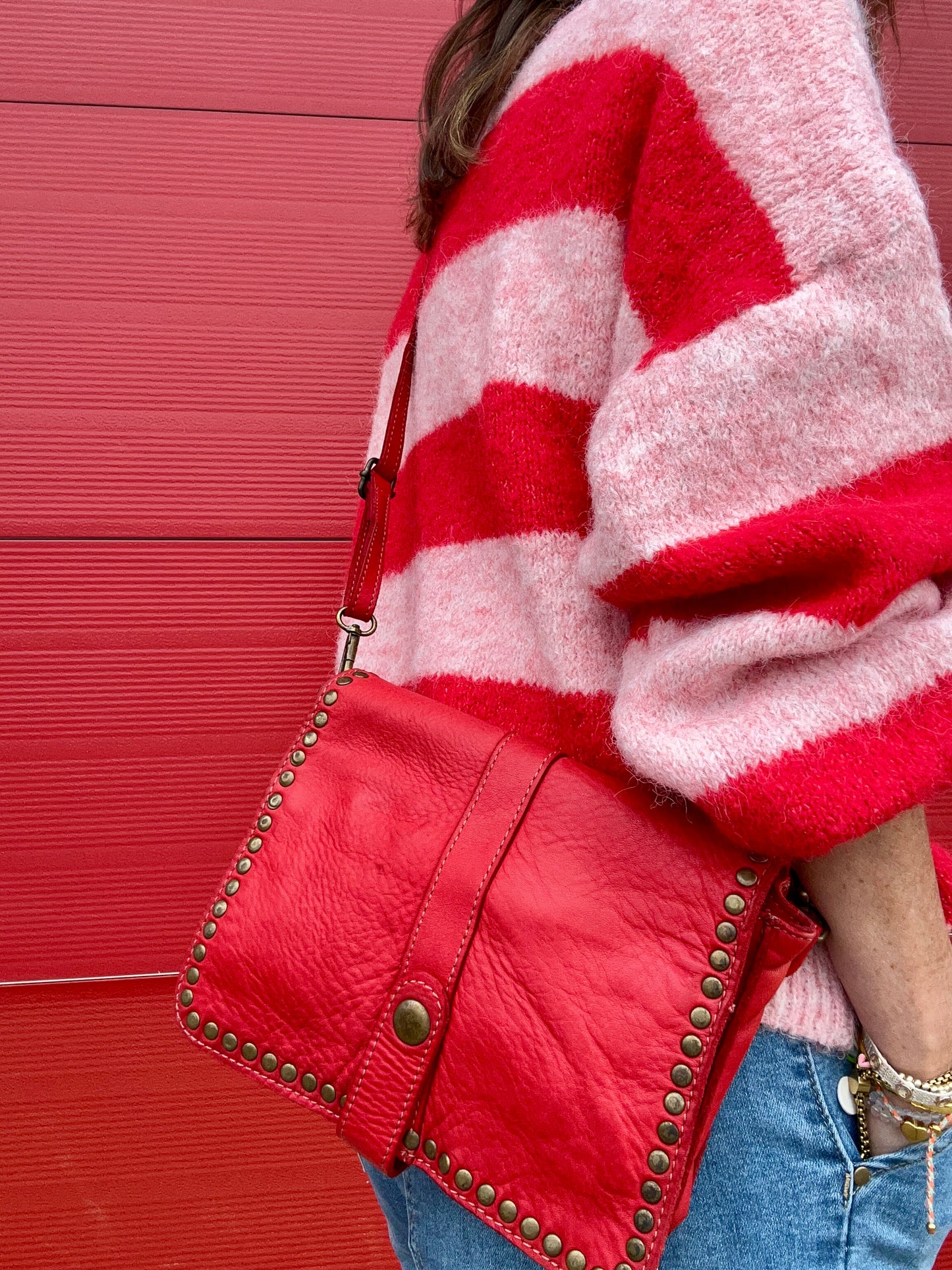Bridget vintage leather bag - Red