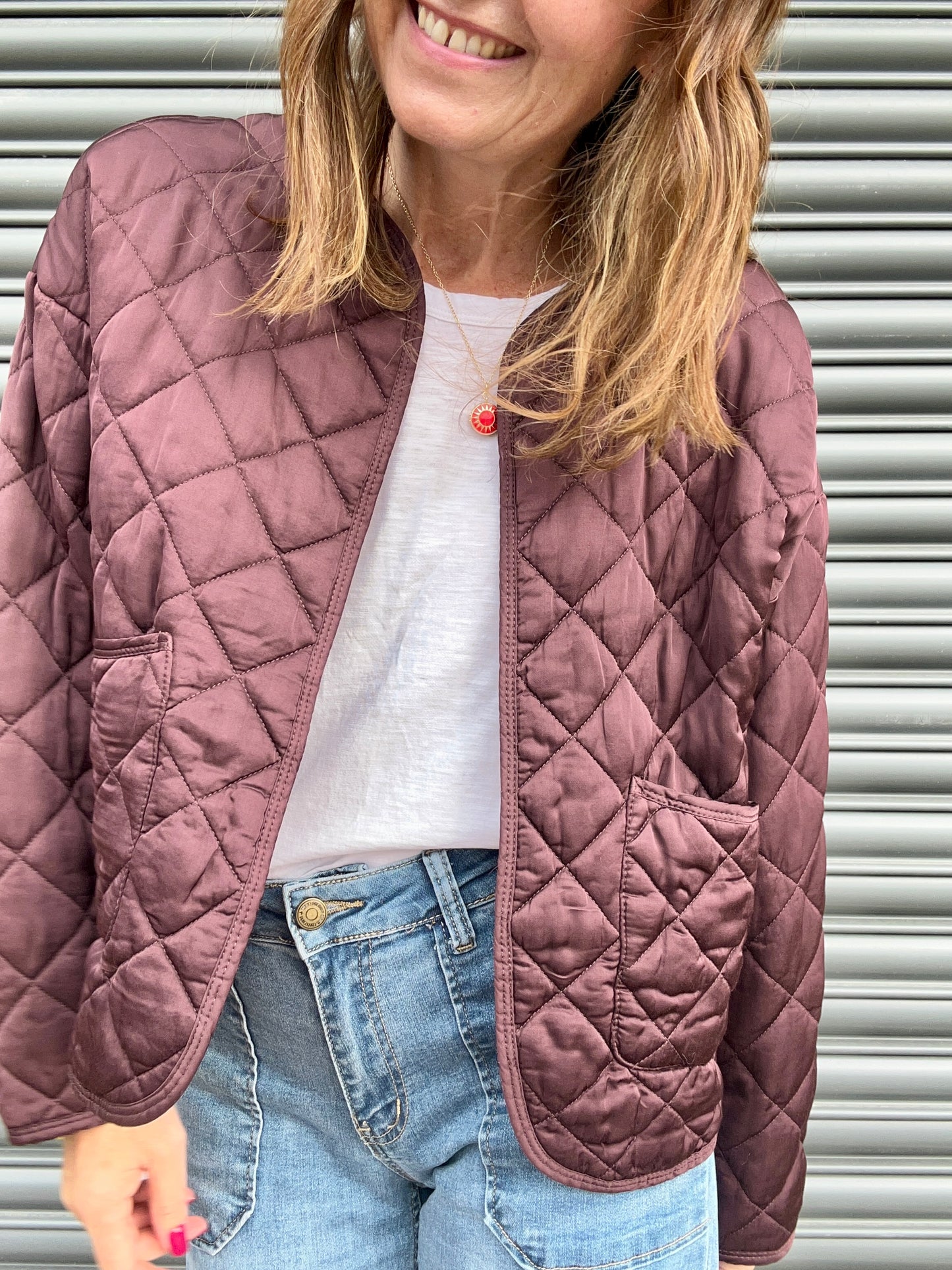 Lana quilted jacket - Aubergine
