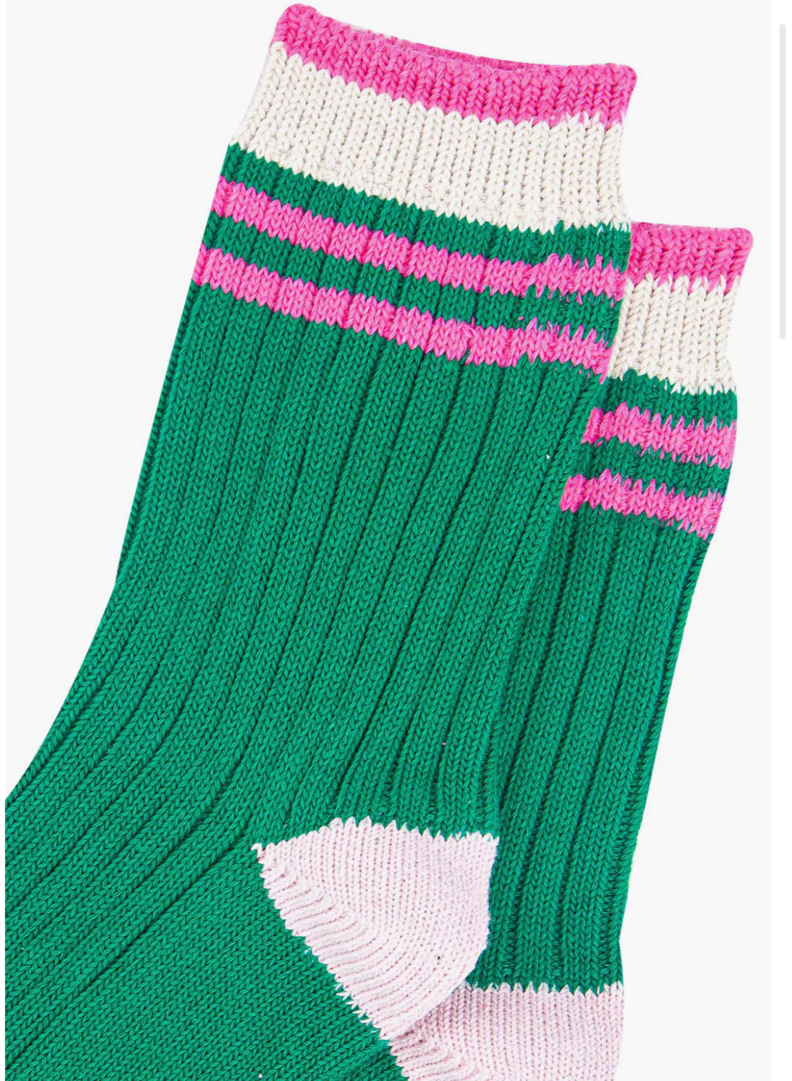 Cosy socks - Green / Pink / Cream
