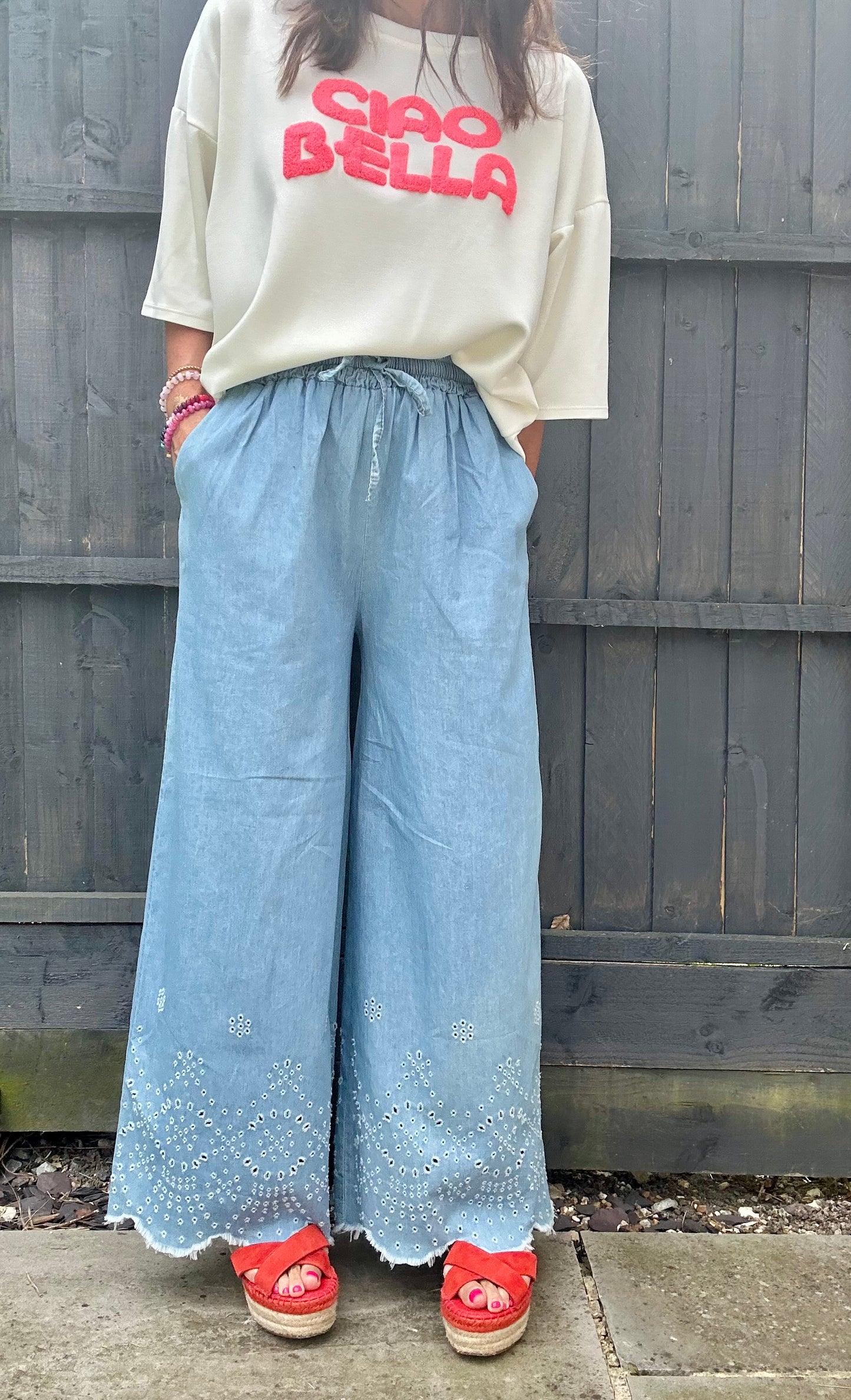 Iris chambray trousers - Pale blue