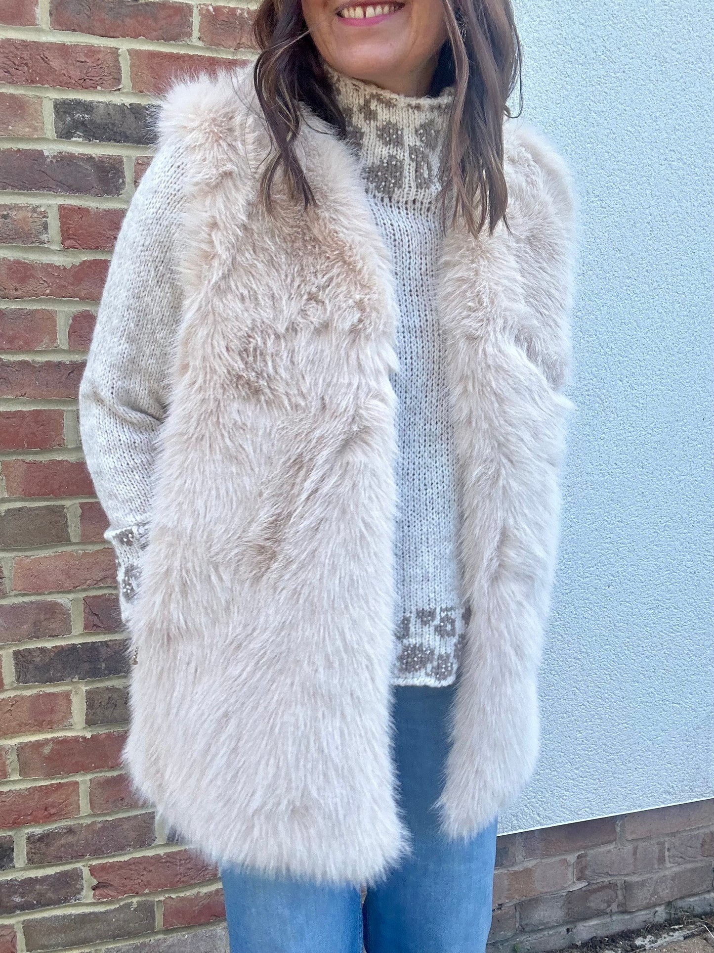 Venus faux fur gilet -Vanilla