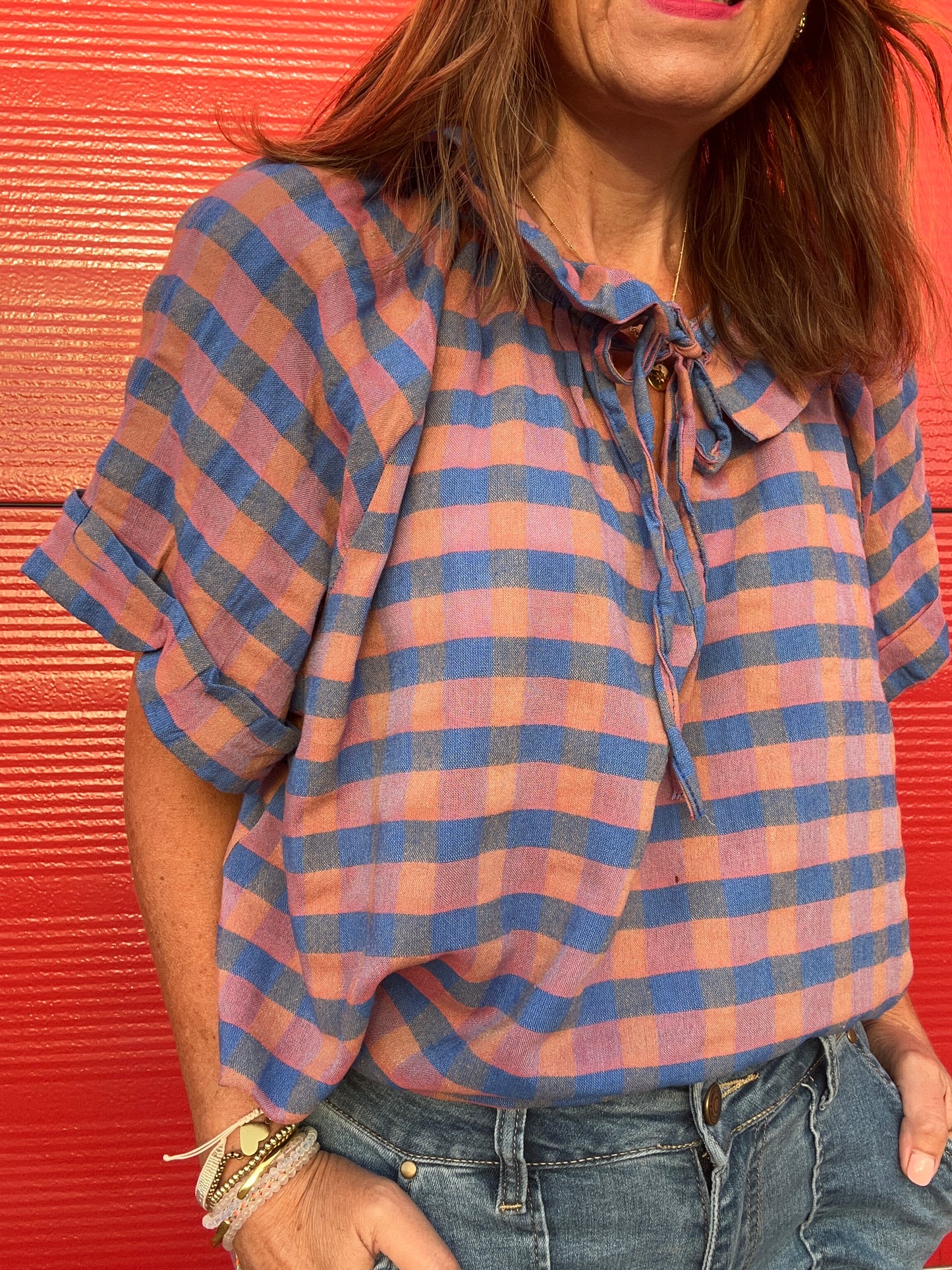 Misty gingham blouse