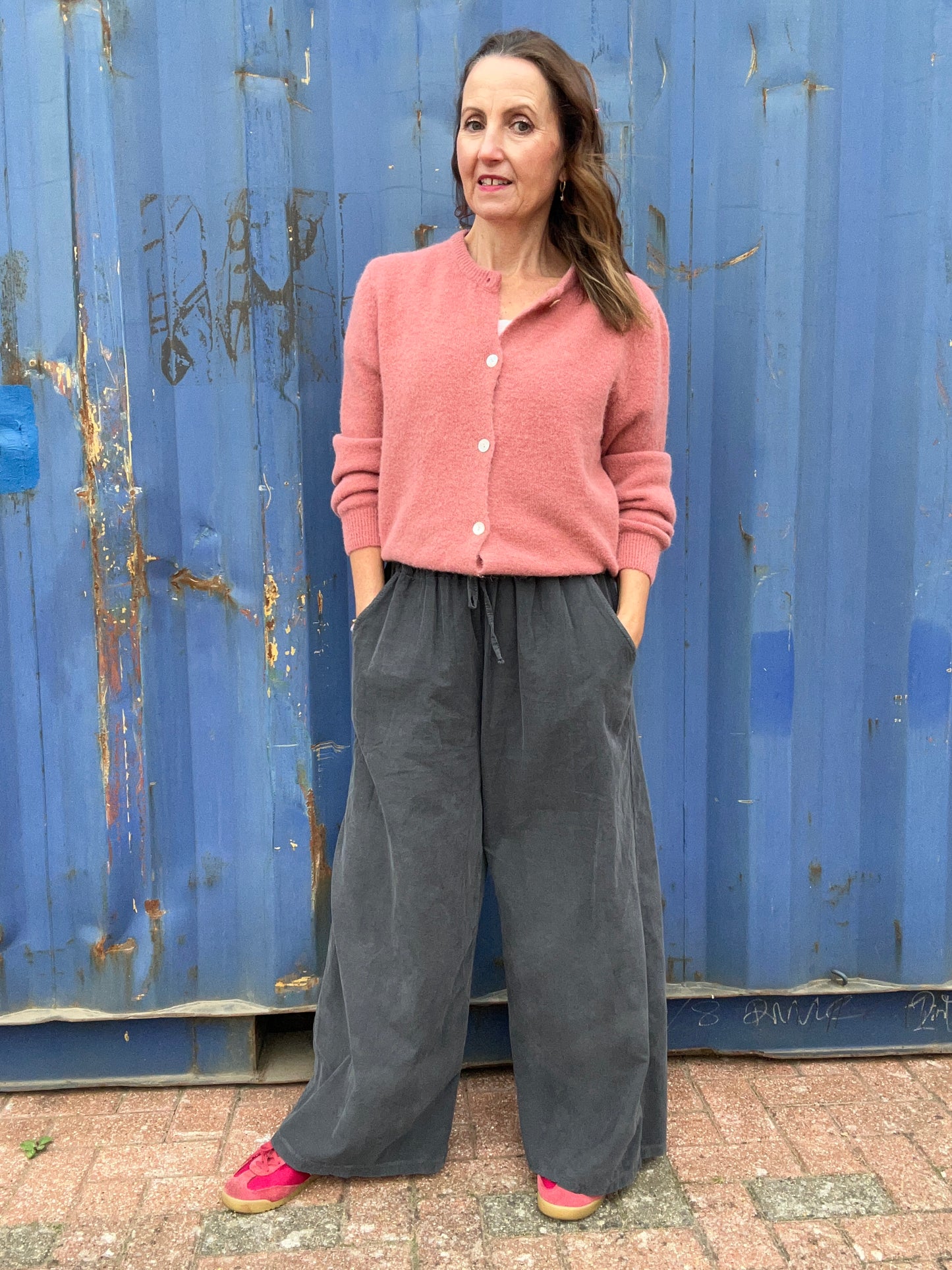 York wideleg cord trousers - Grey