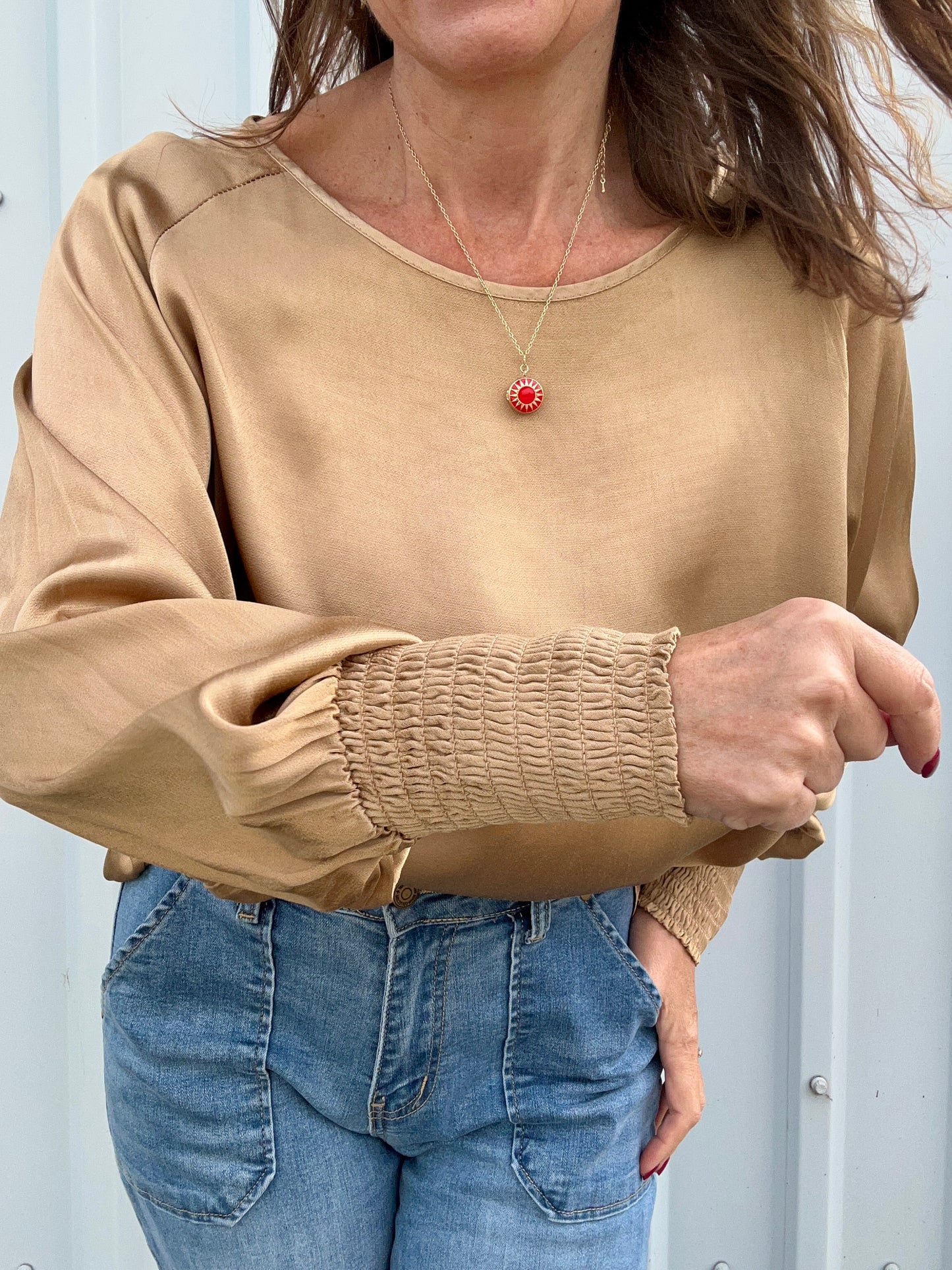 Henrietta silky blouse - Gold