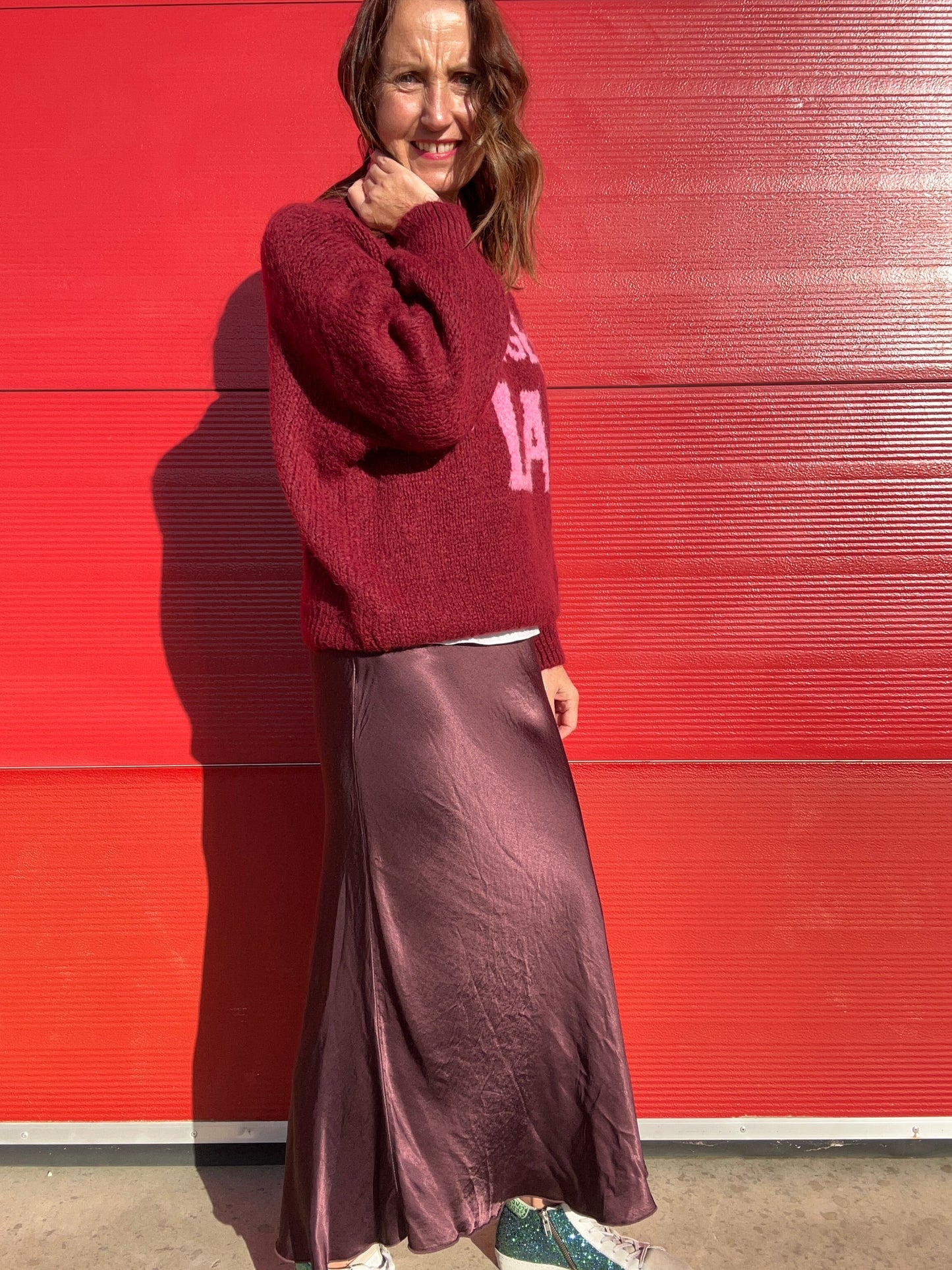 Philly satin skirt - Aubergine