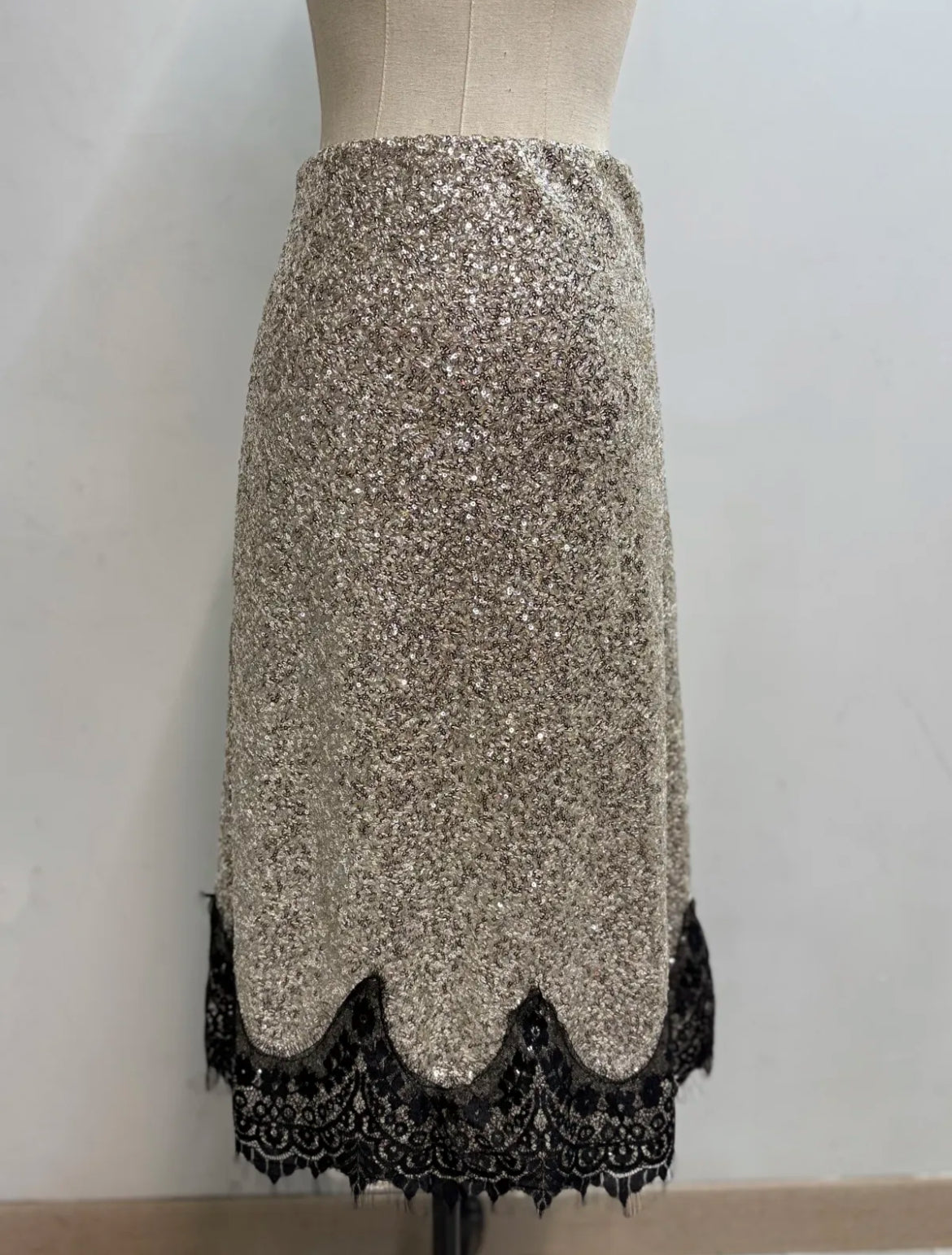 Maxine sequin and lace skirt - Silver