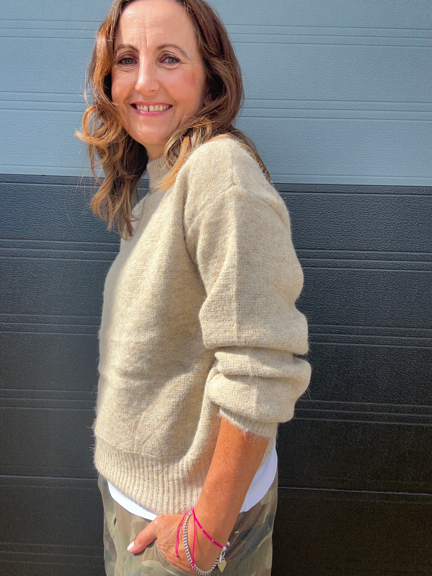 Mae round neck sweater - Beige