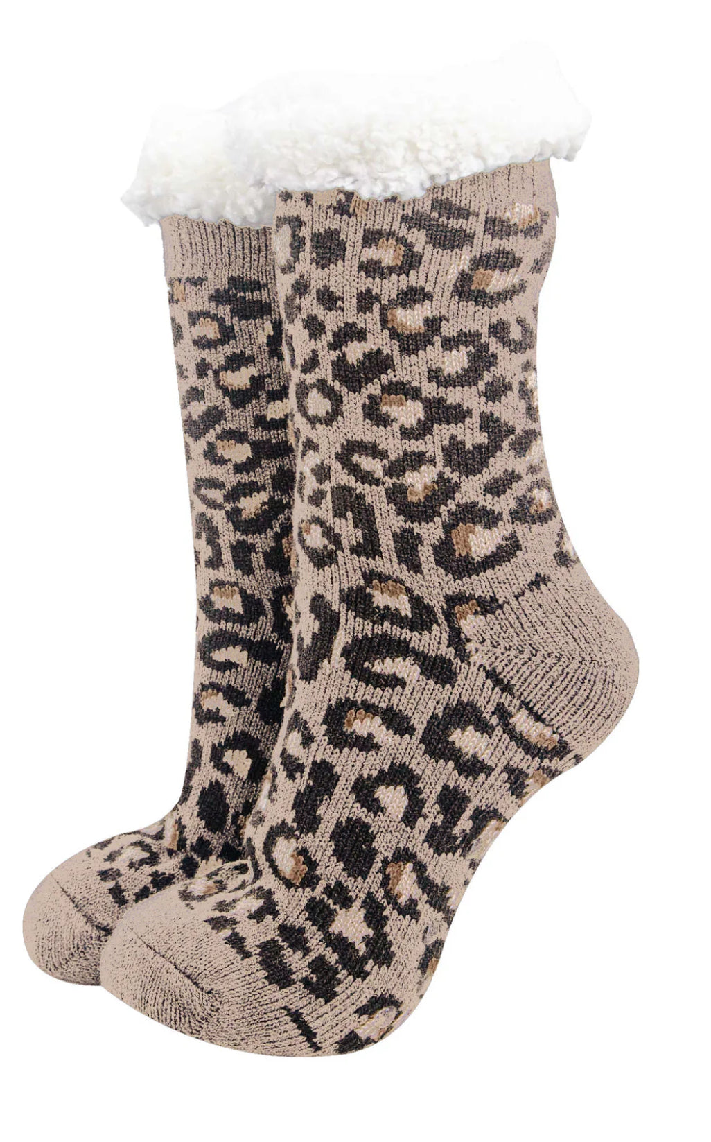 Leopard slipper socks