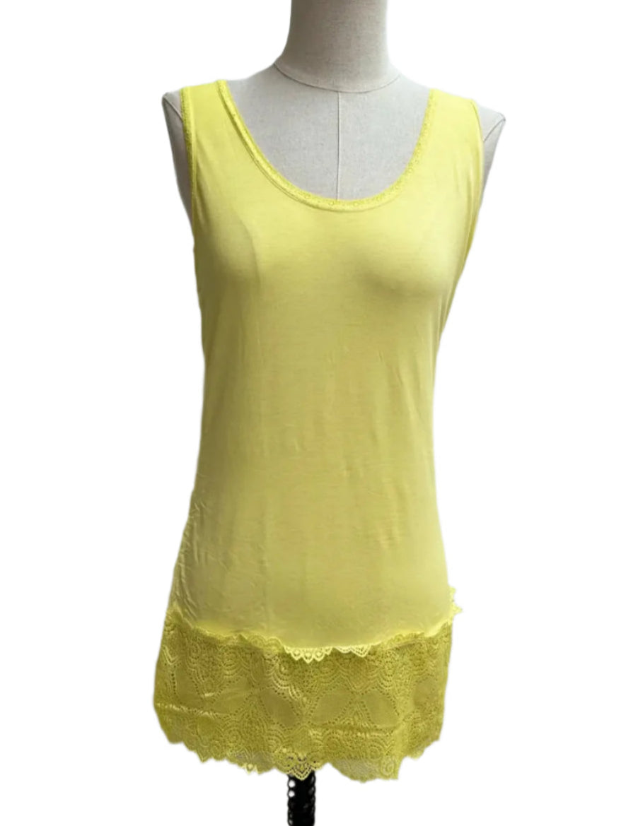 Gabi lace trim vest - Lemon