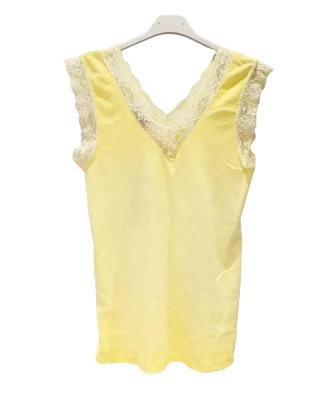 Faro lace trim vest - Lemon