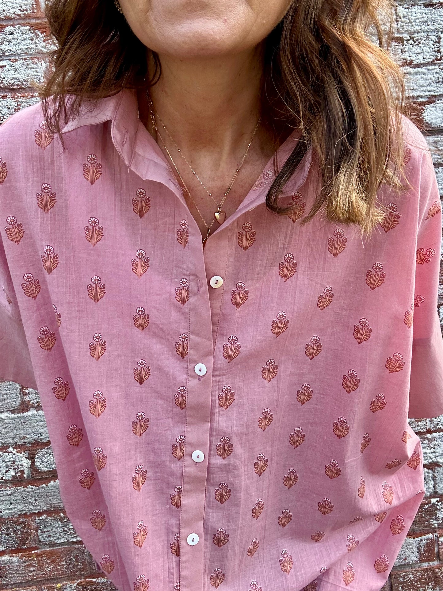 Delta cotton printed blouse