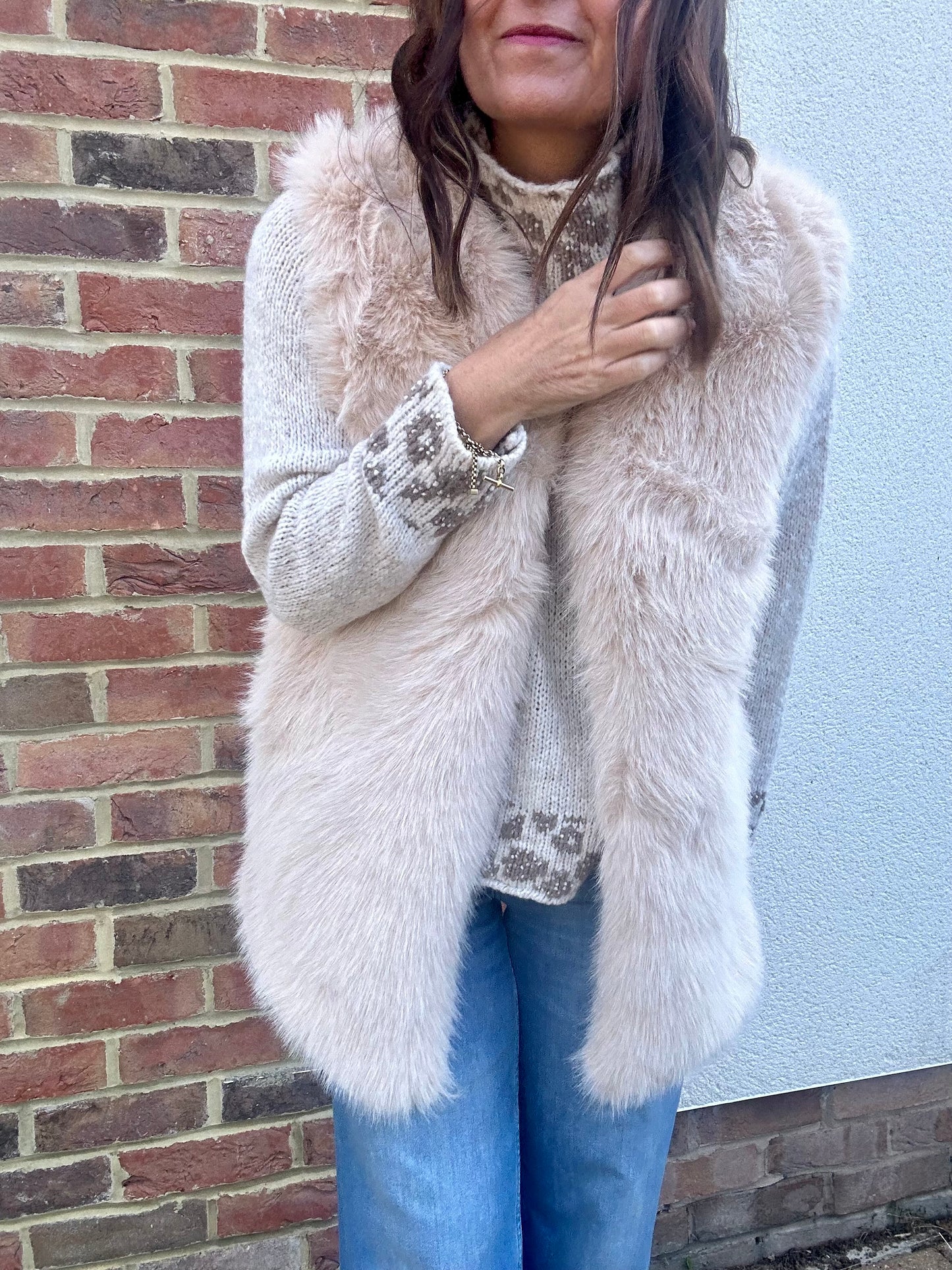 Venus faux fur gilet -Vanilla
