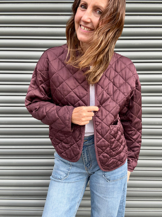 Lana quilted jacket - Aubergine