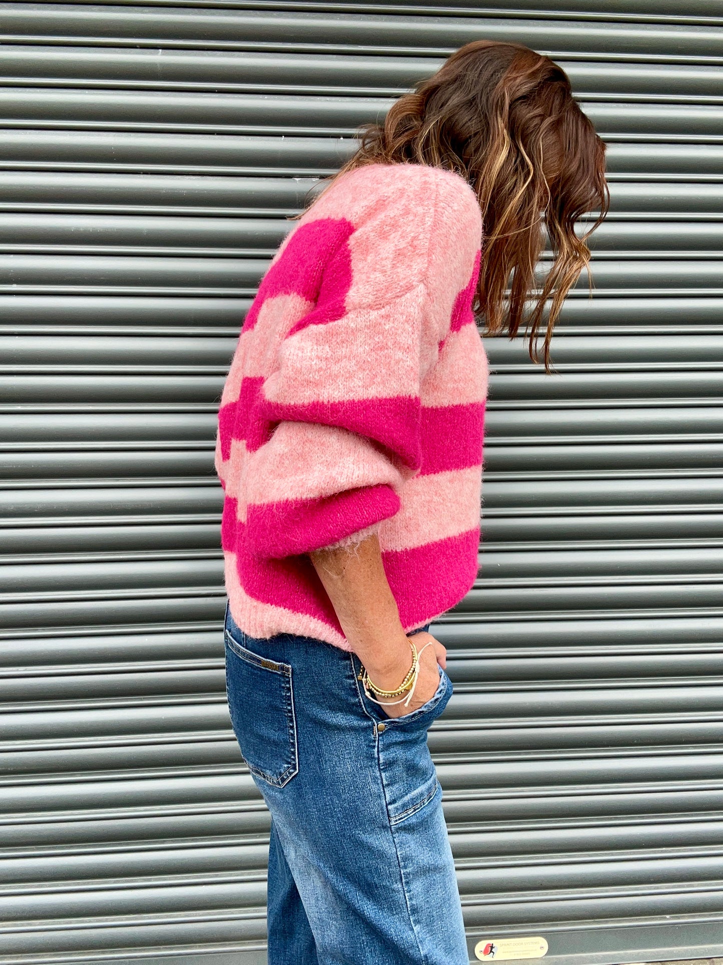 Clover striped sweater - Pink / Rose