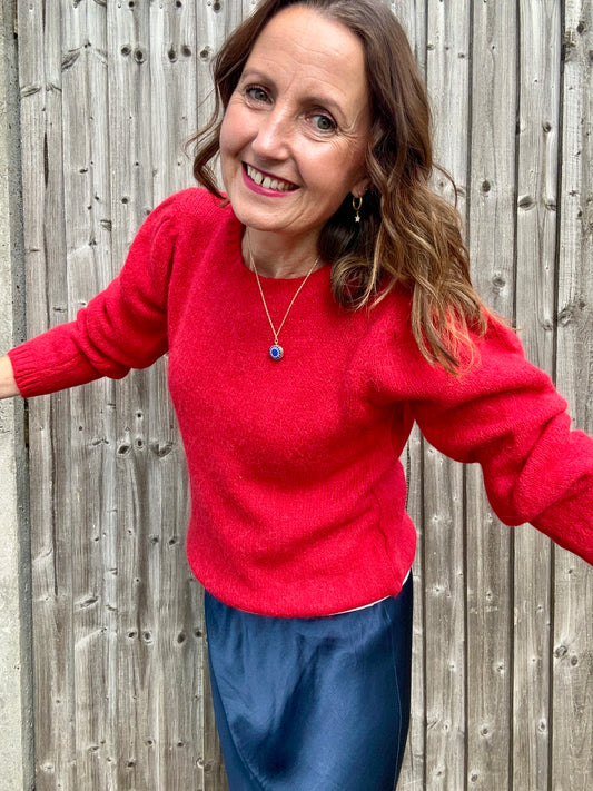 Willa simple sweater - Strawberry Red