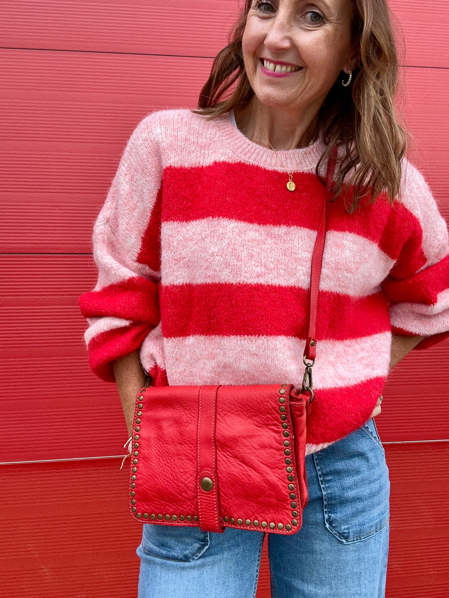 Bridget vintage leather bag - Red