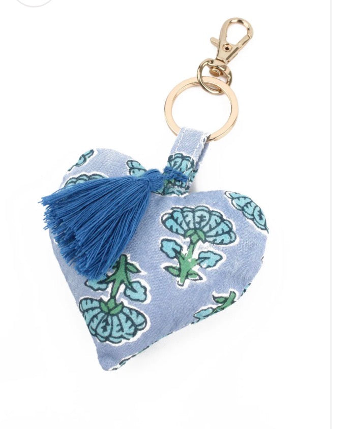 Blue heart keyring