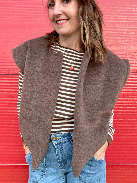 Emilie felted gilet - Mocha