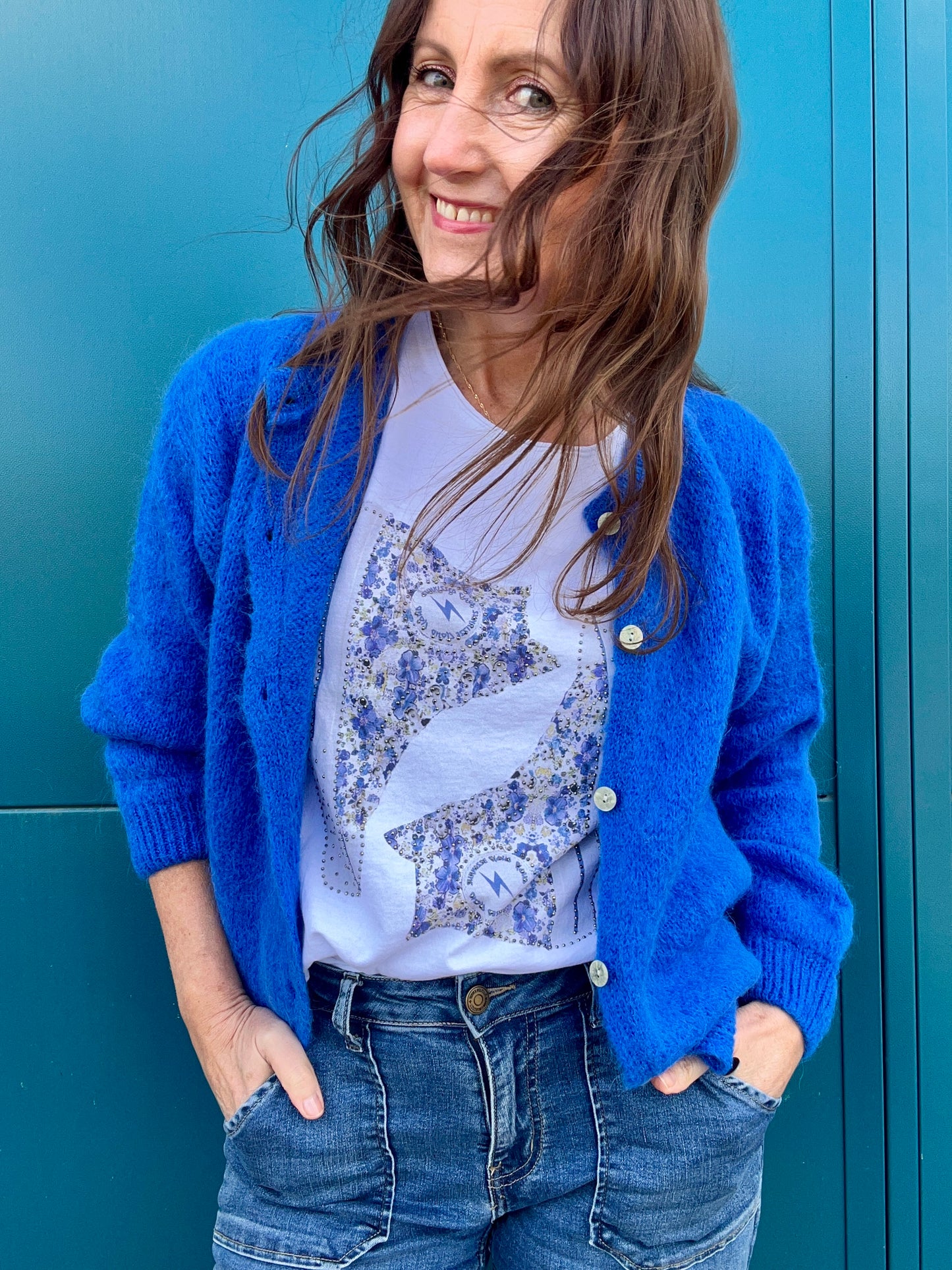 Liberty print tee - Blue