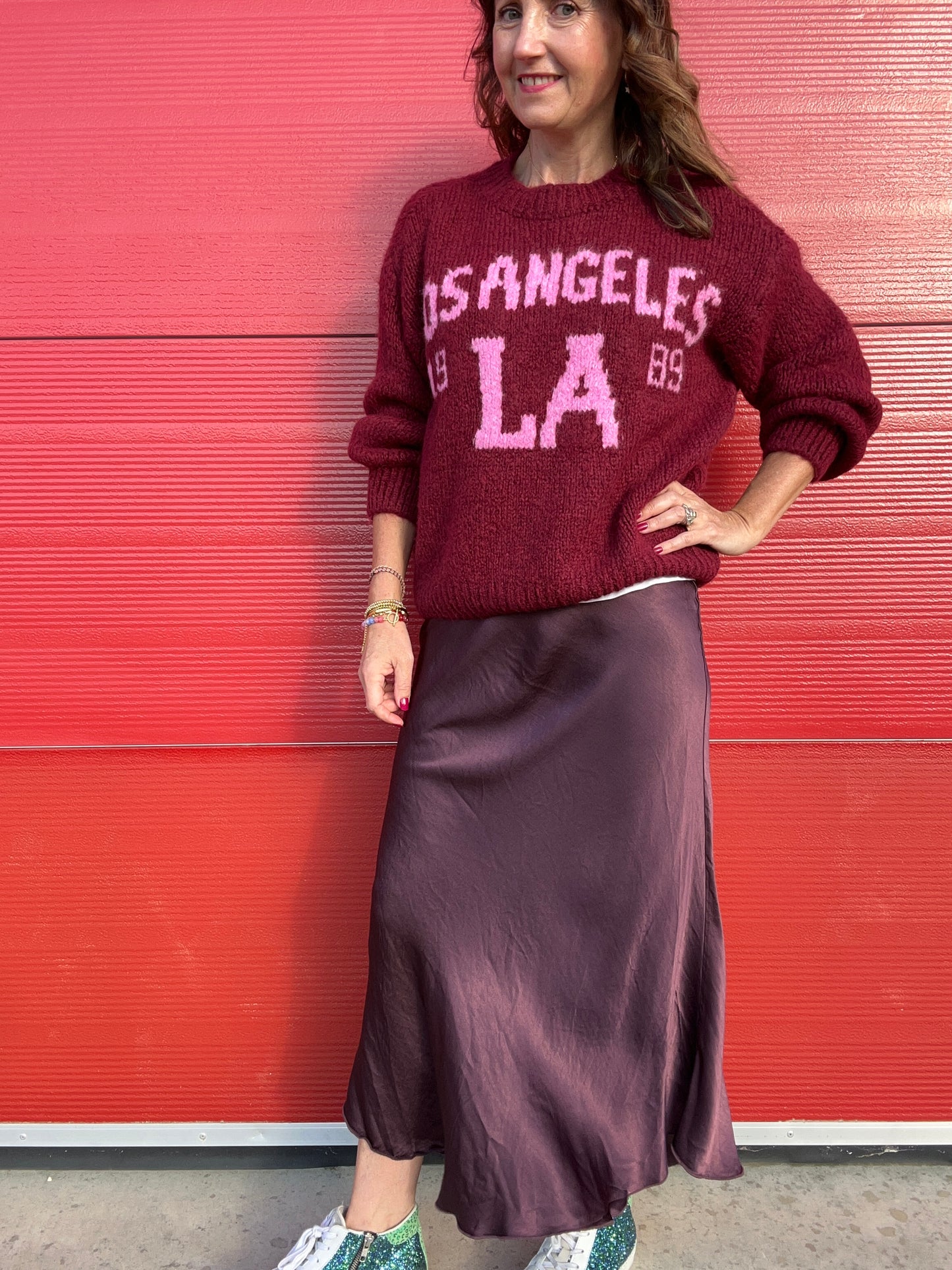 Philly satin skirt - Aubergine