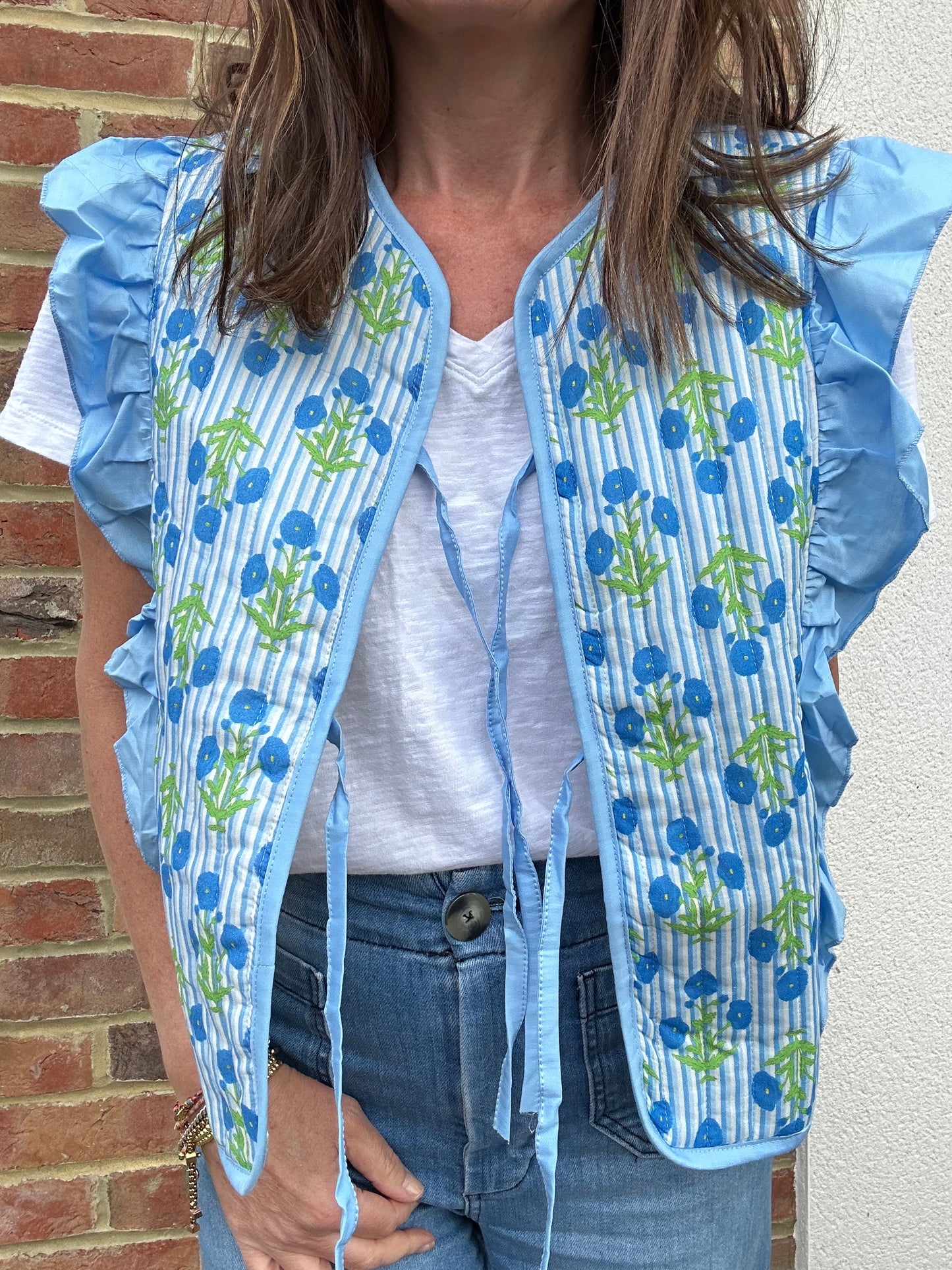 Maudie floral waistcoat - Blue
