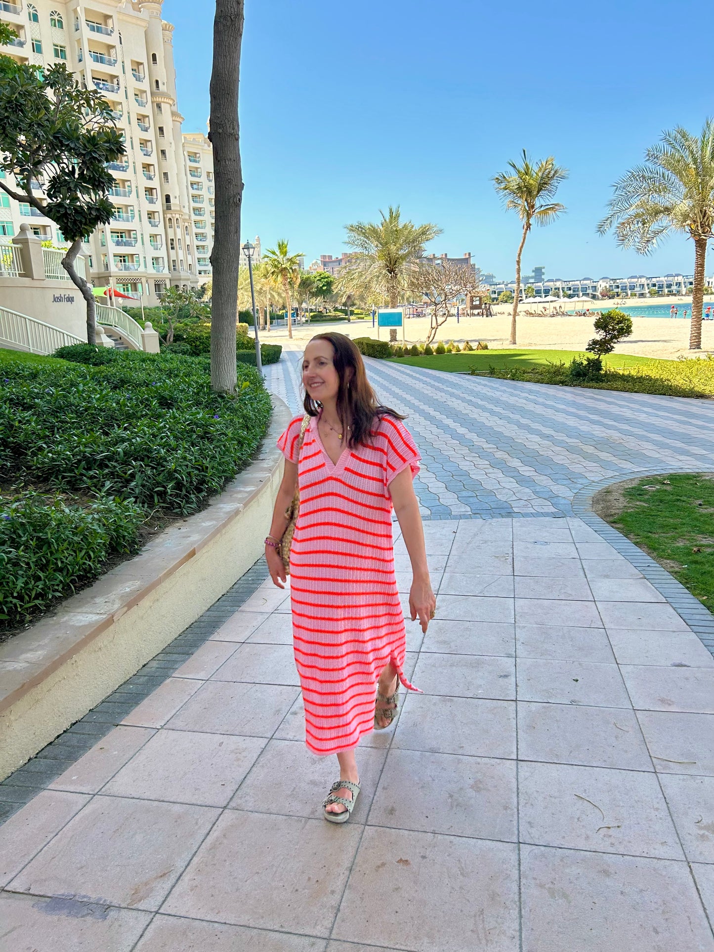 Byron woven dress - Pink / Orange