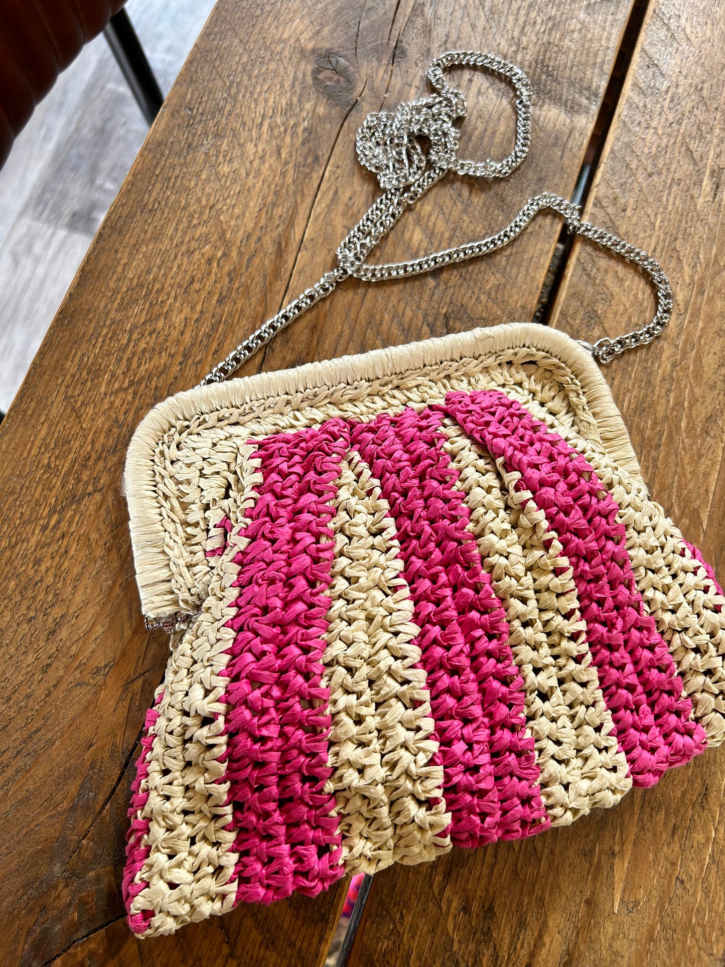 Rosie raffia striped bag - 2 colours