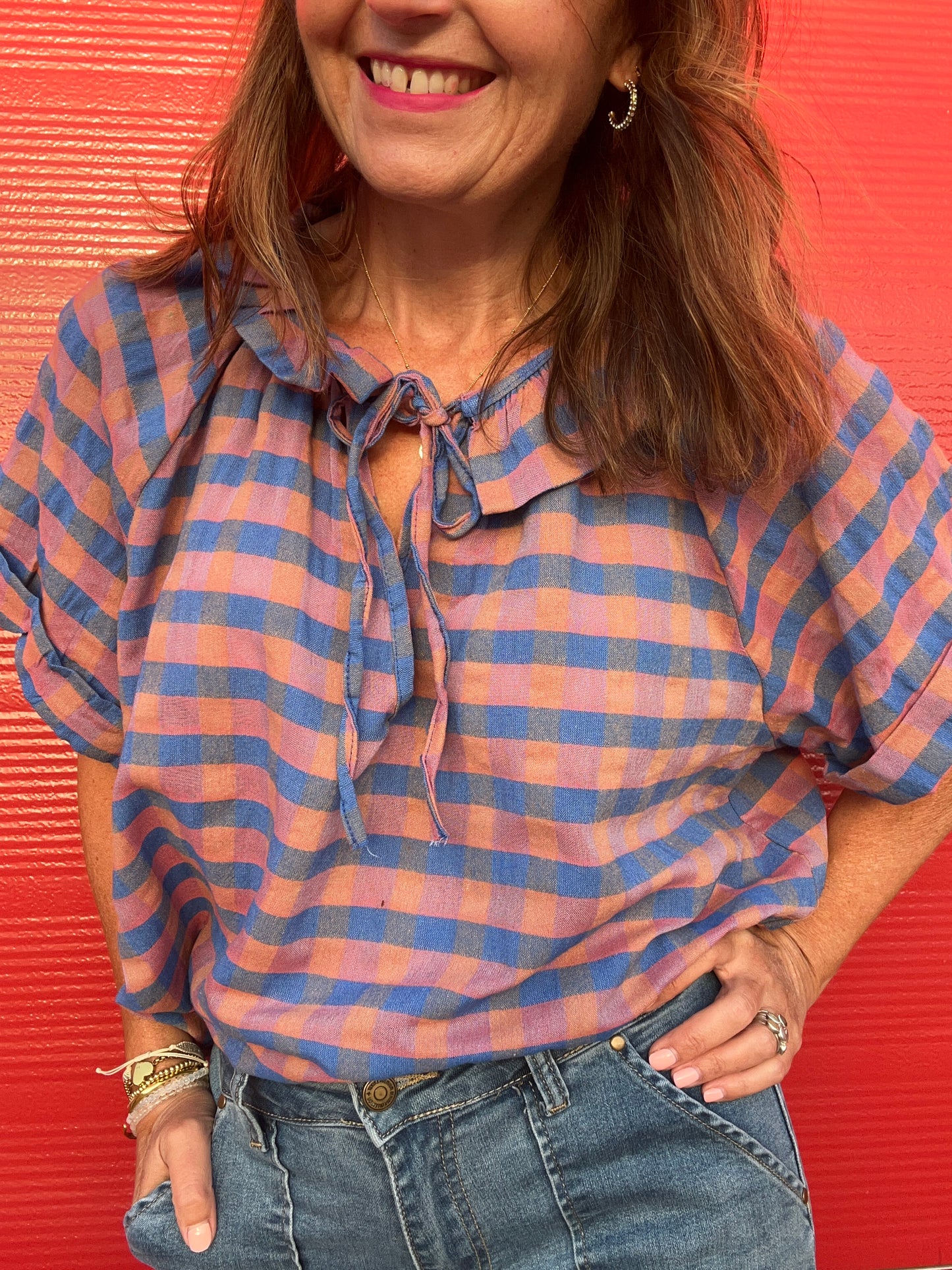 Misty gingham blouse