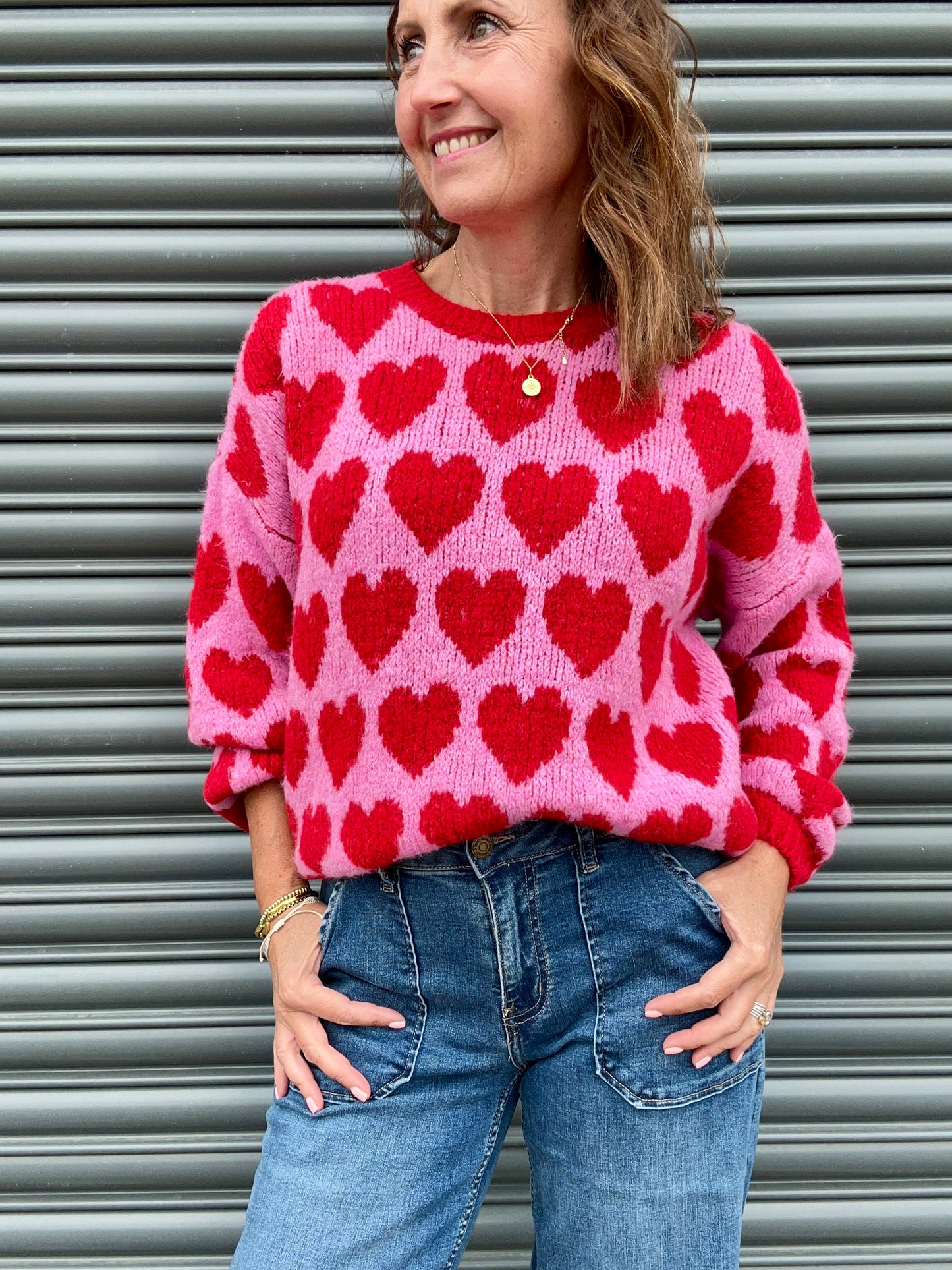 Jojo heart sweater - Red / Pink