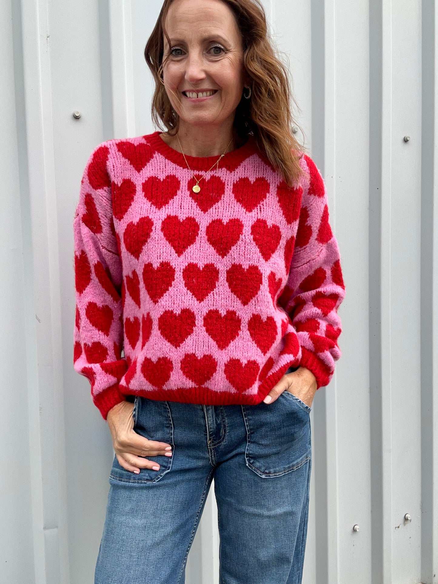 Jojo heart sweater - Red / Pink