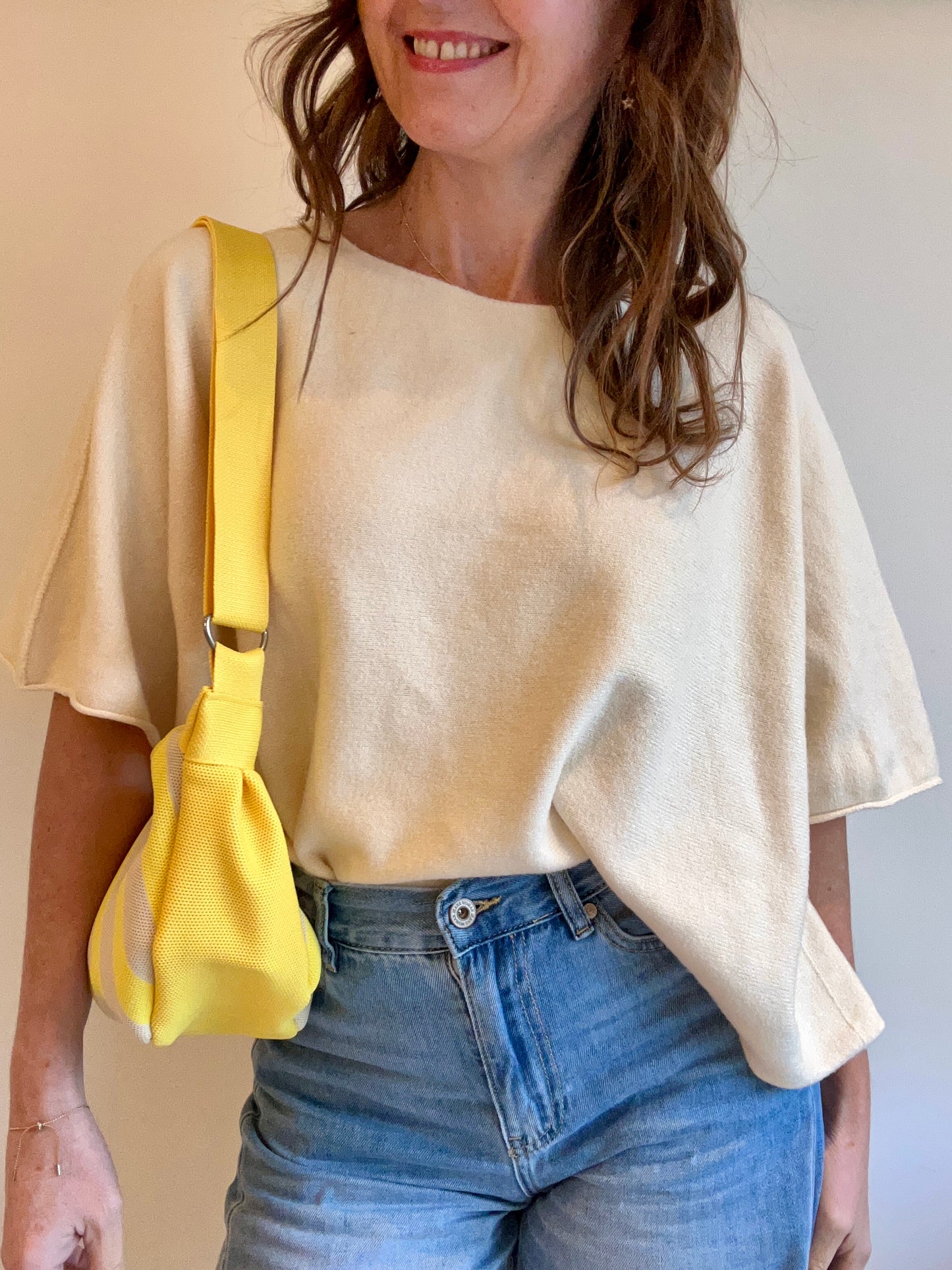 Kanga striped pouch bag - Yellow