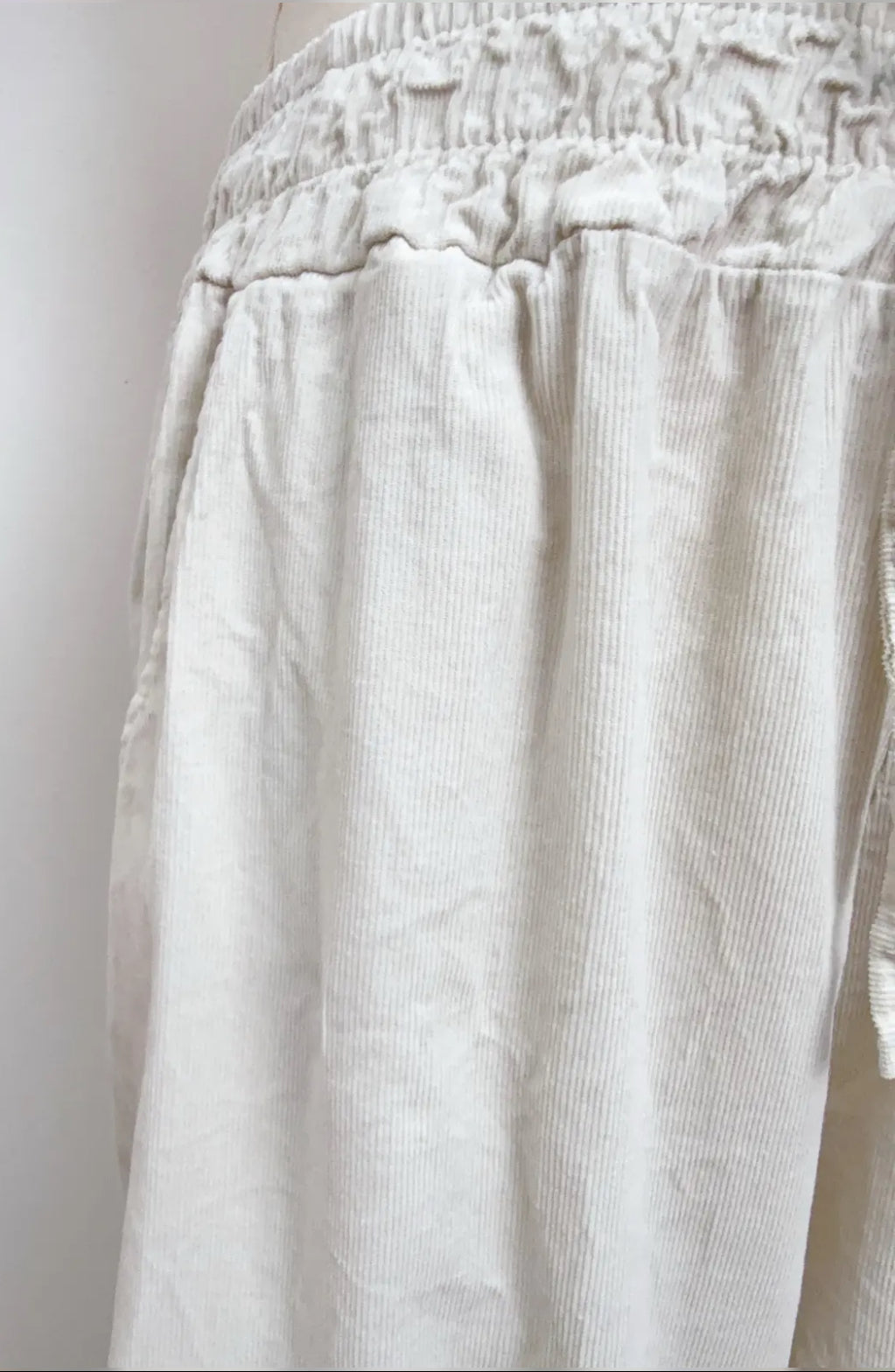 York wideleg cord trousers - Cream