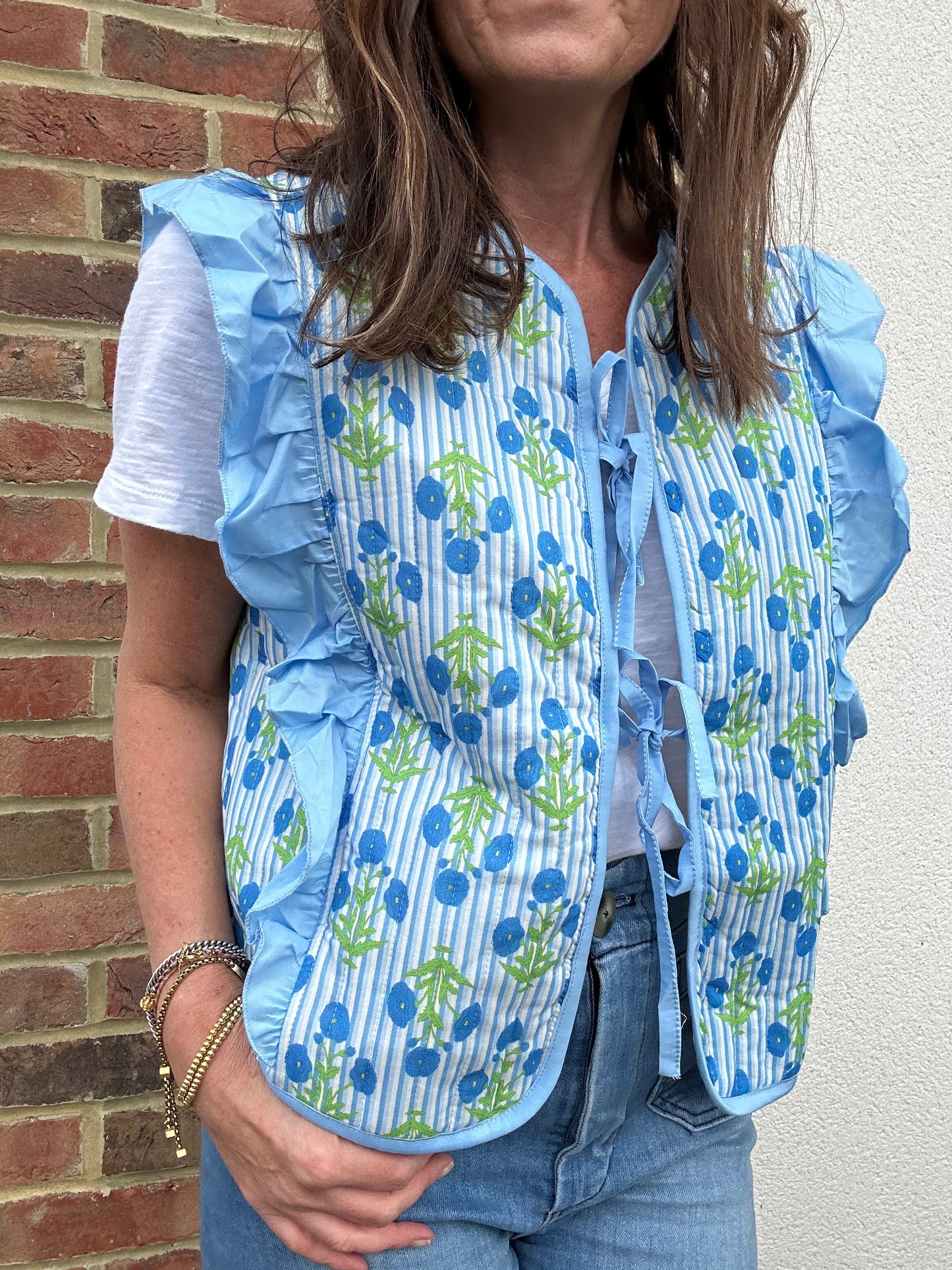 Maudie floral waistcoat - Blue