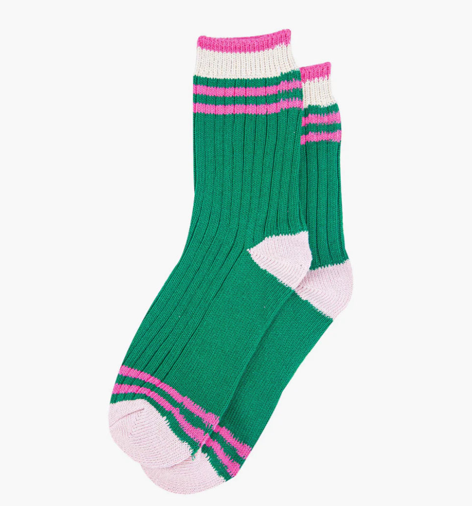 Cosy socks - Green / Pink / Cream