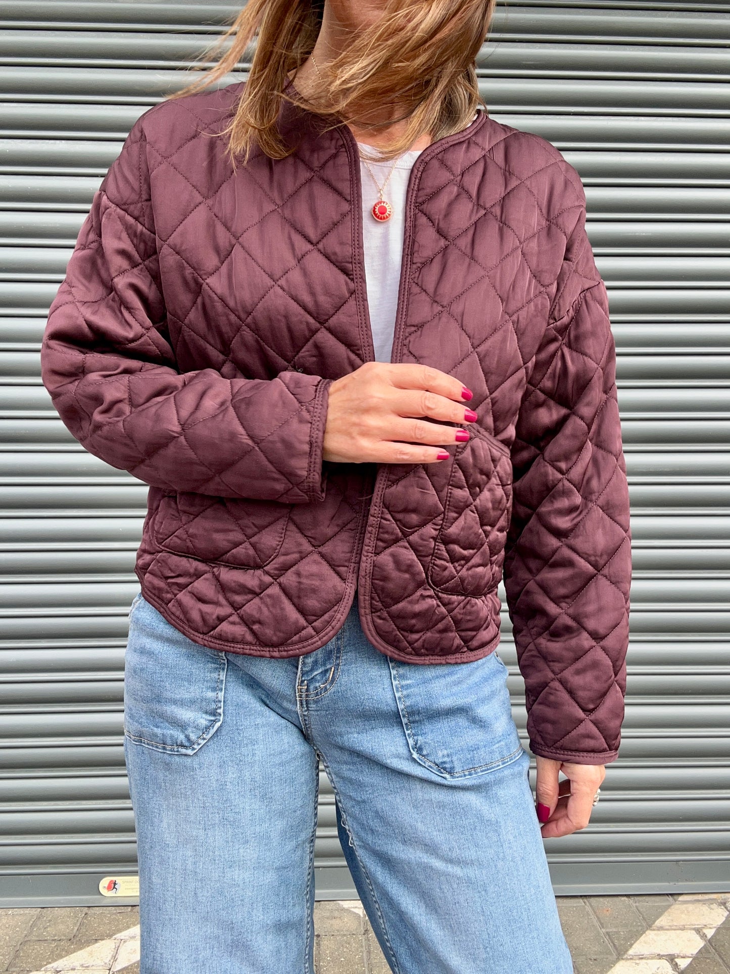Lana quilted jacket - Aubergine