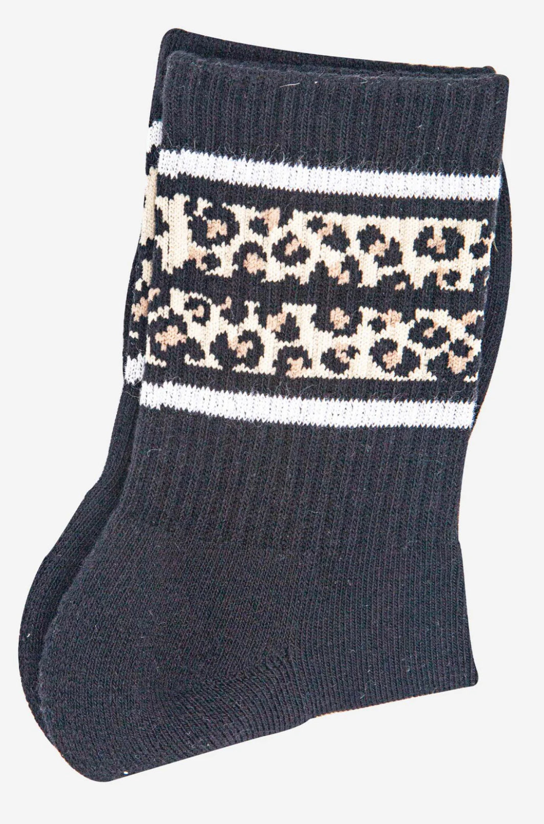 Sporty leopard socks - Black