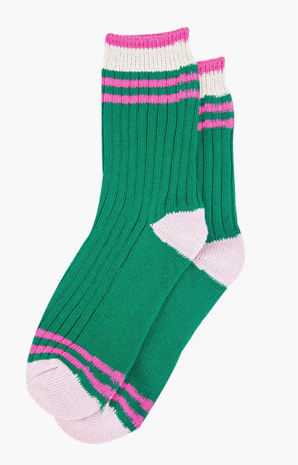 Cosy socks - Green / Pink / Cream