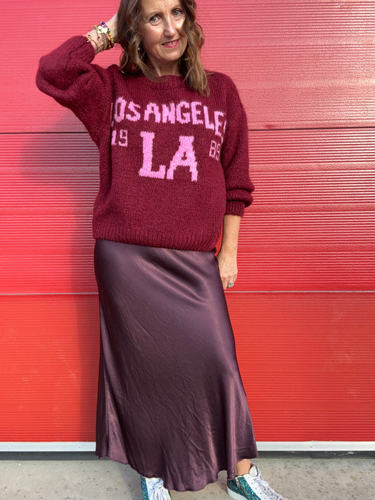 Philly satin skirt - Aubergine