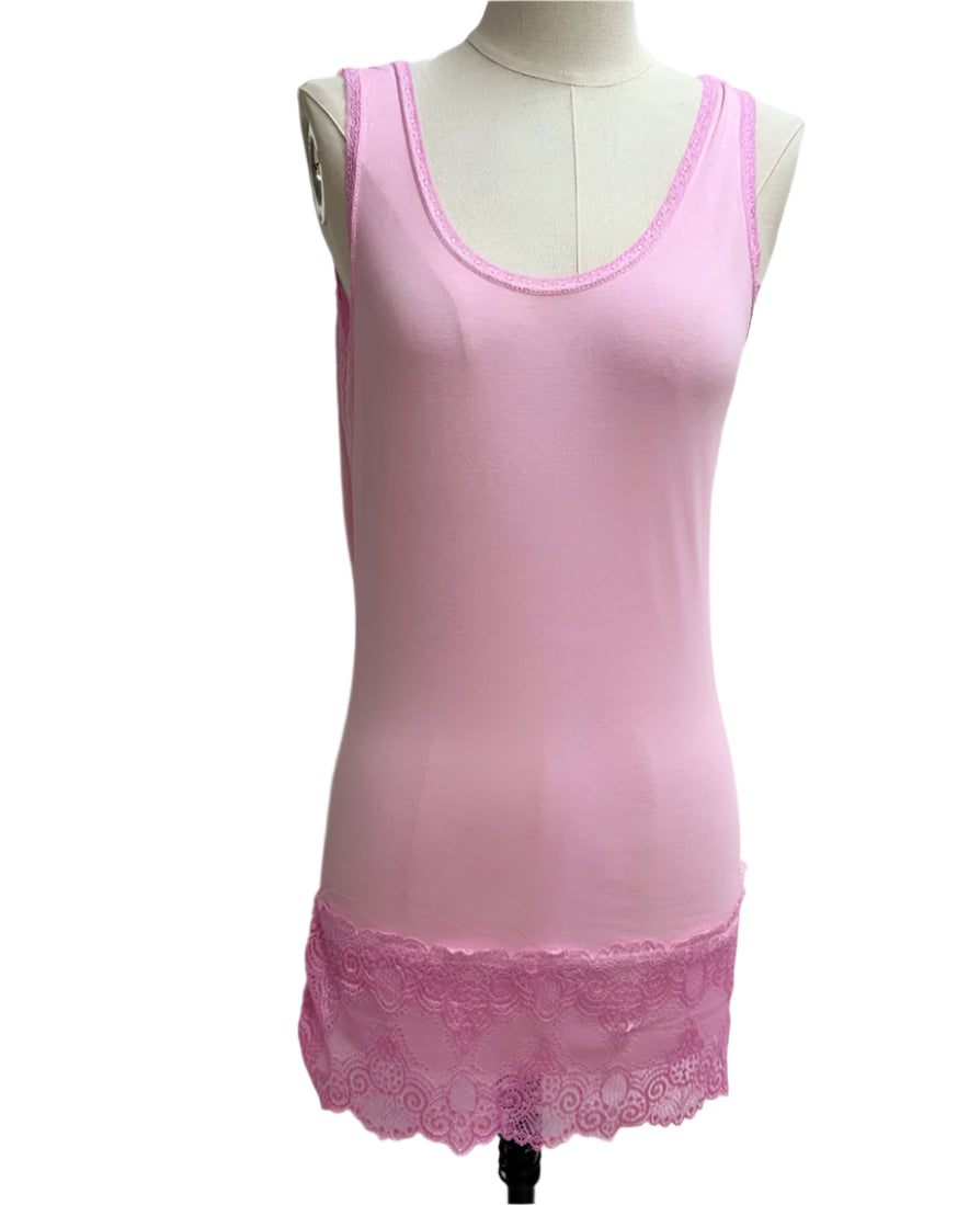 Gabi lace trim vest - Pink