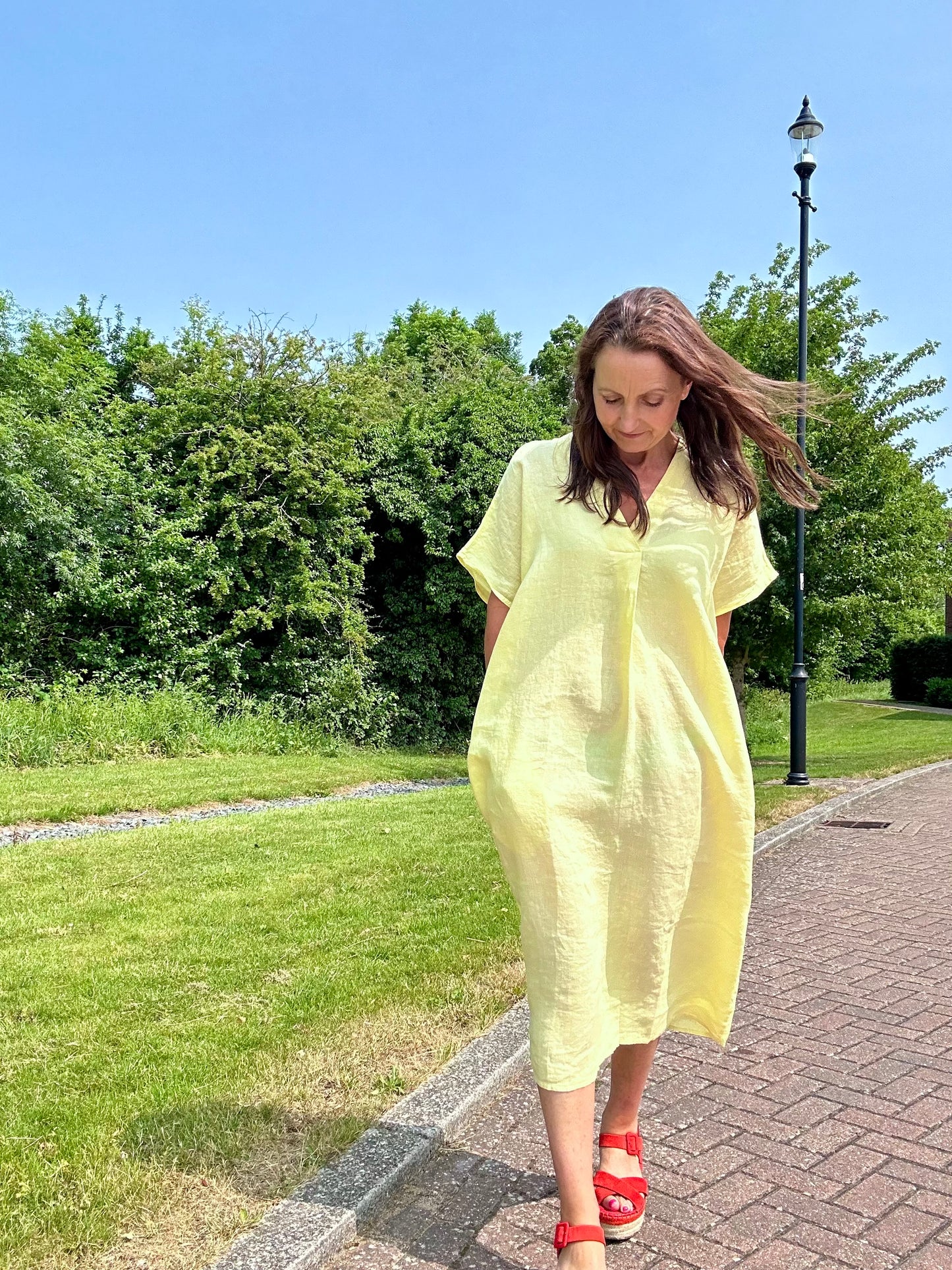 Laurie linen dress - Lemon