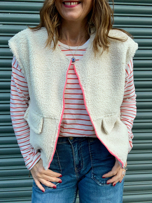 Teddy cream gilet