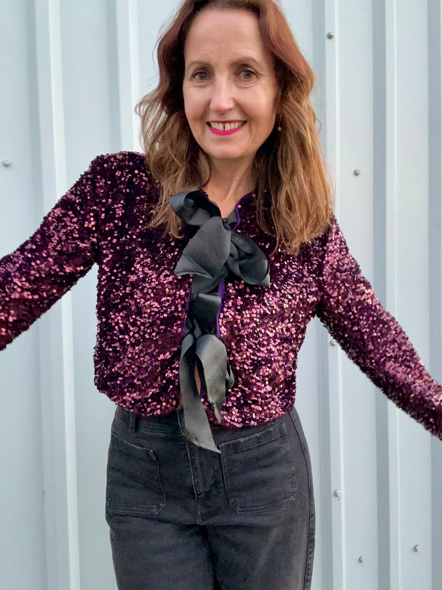 Sasha sequin jacket - Plum