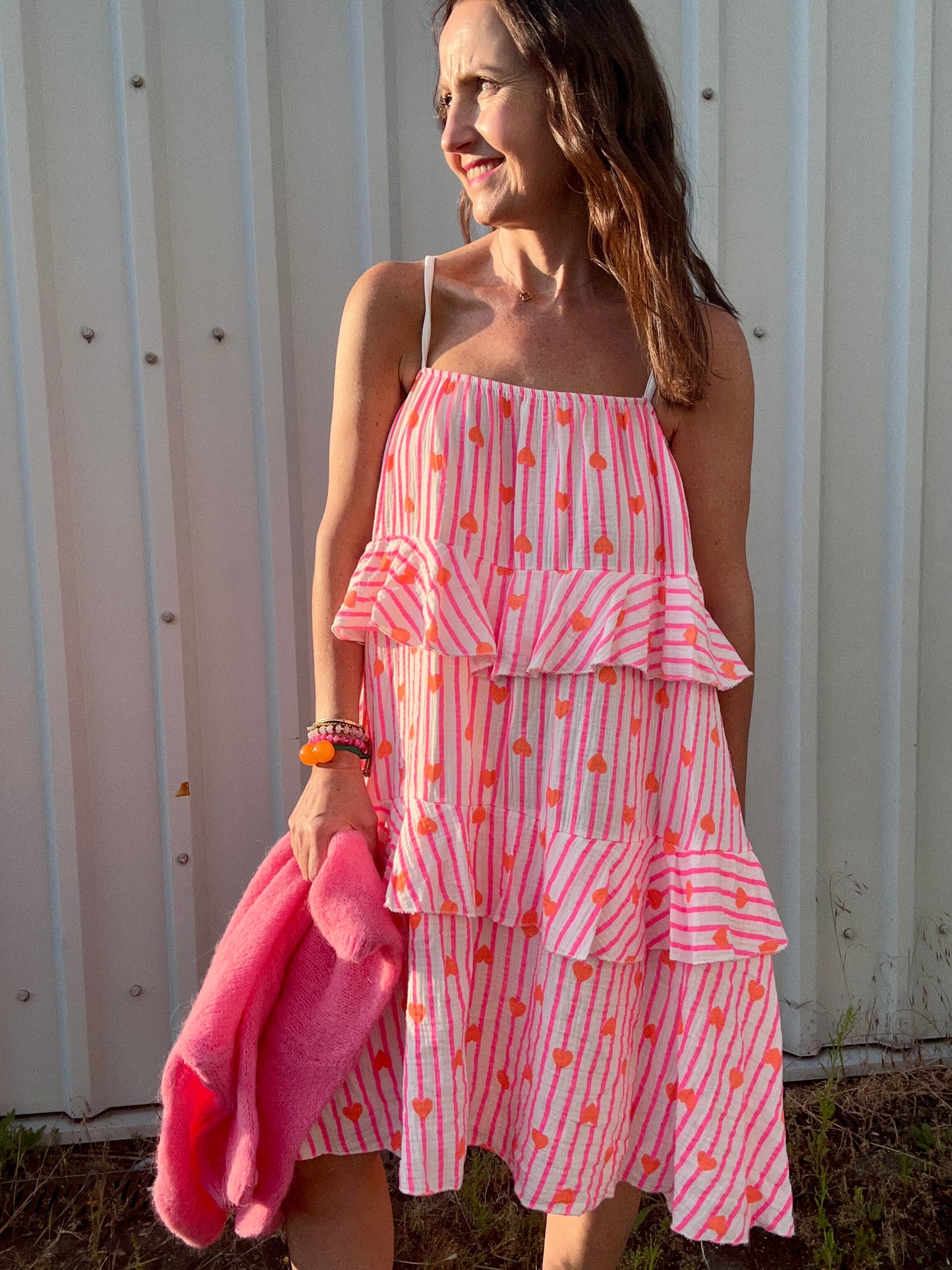 Pixie sundress - Pink / White
