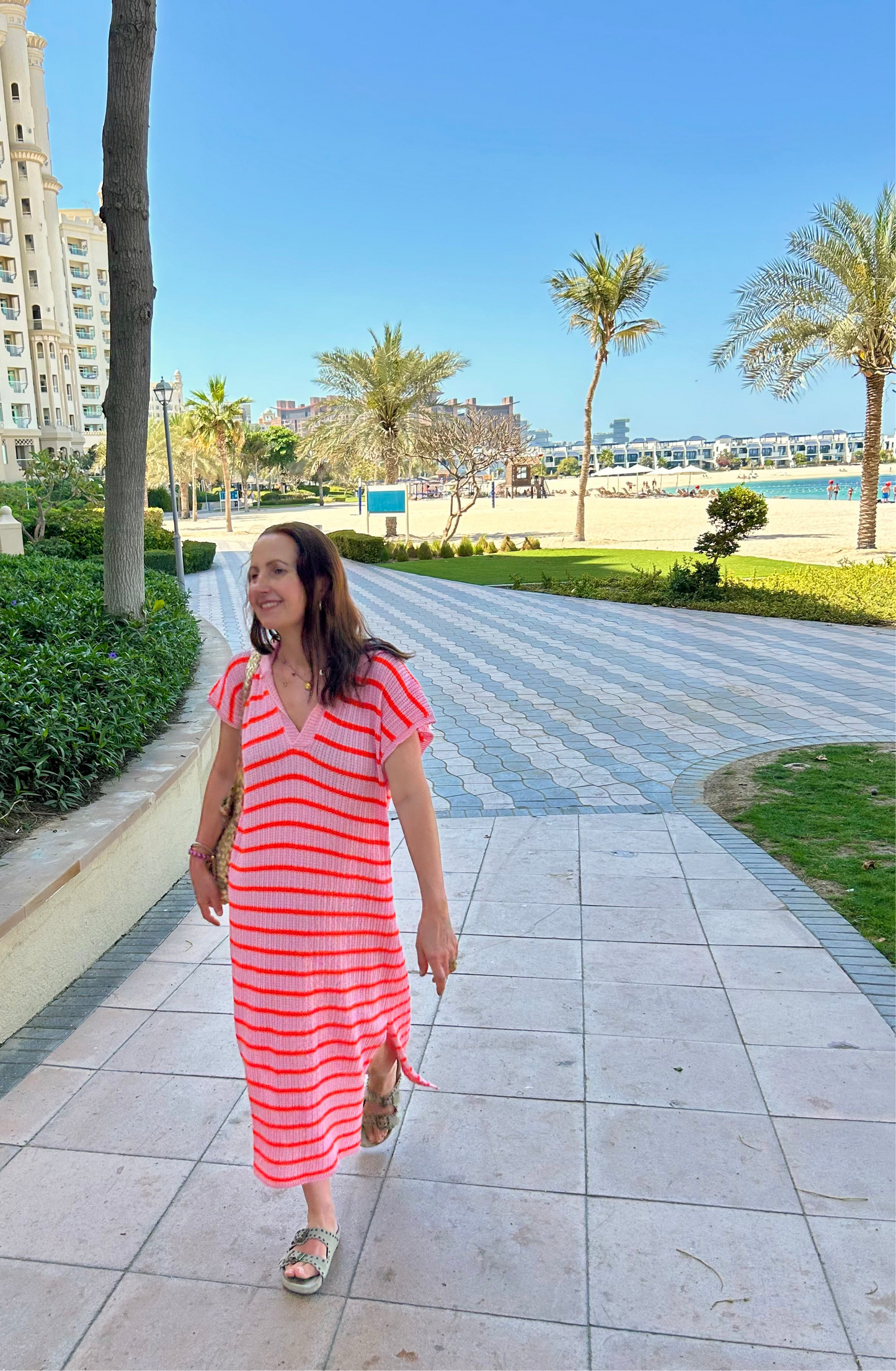Byron woven dress - Pink / Orange