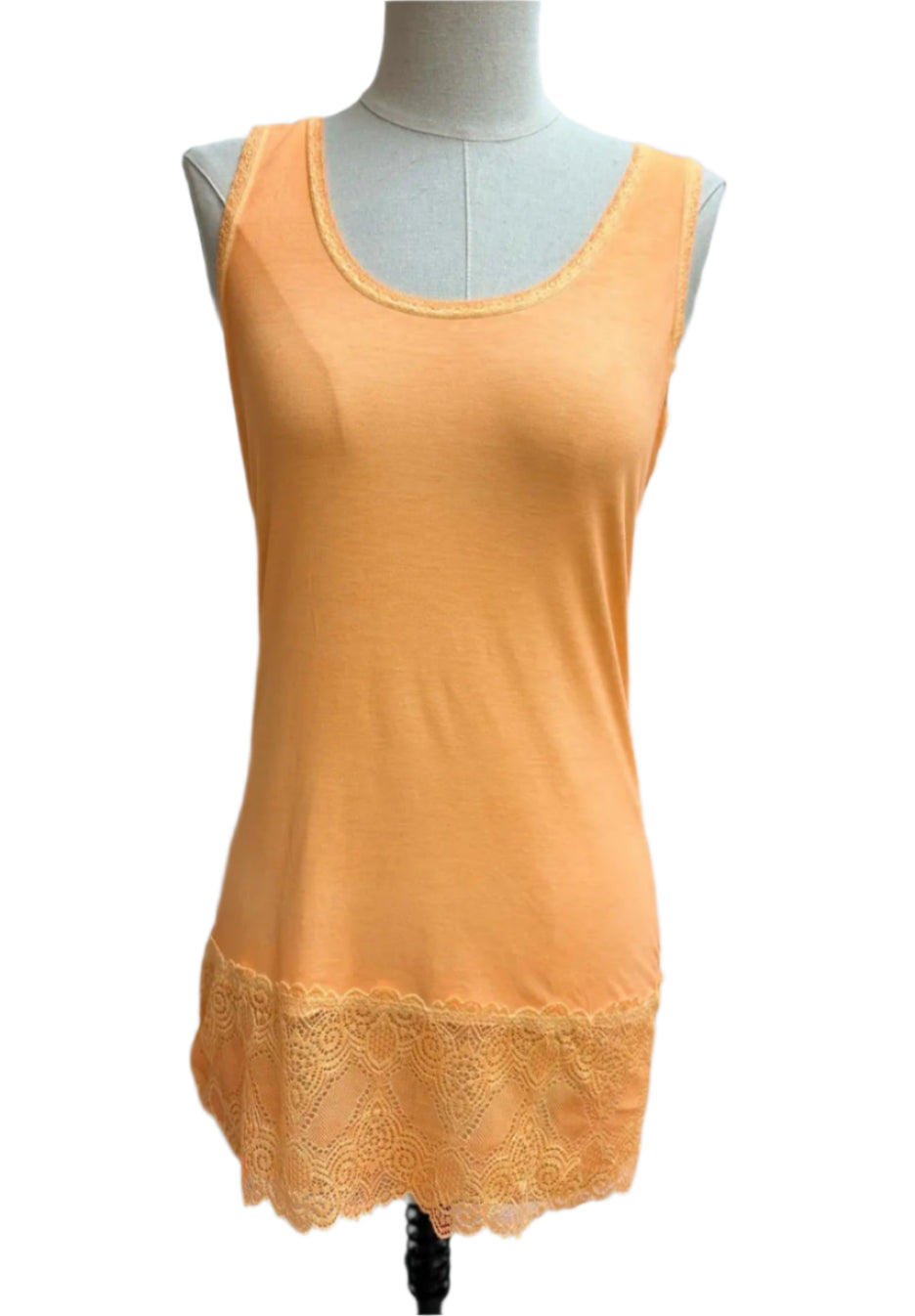 Gabi lace trim vest - Apricot