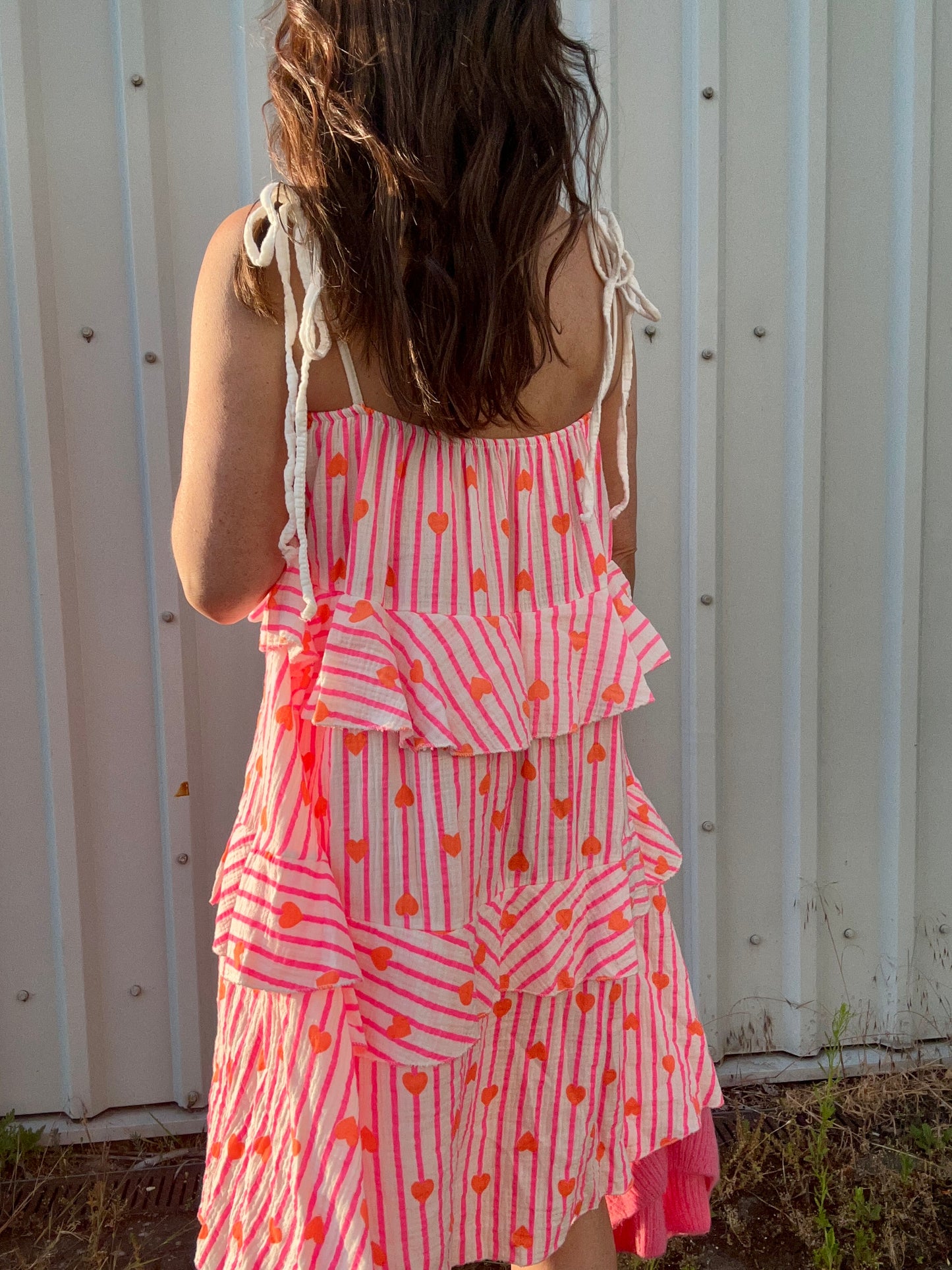 Pixie sundress - Pink / White